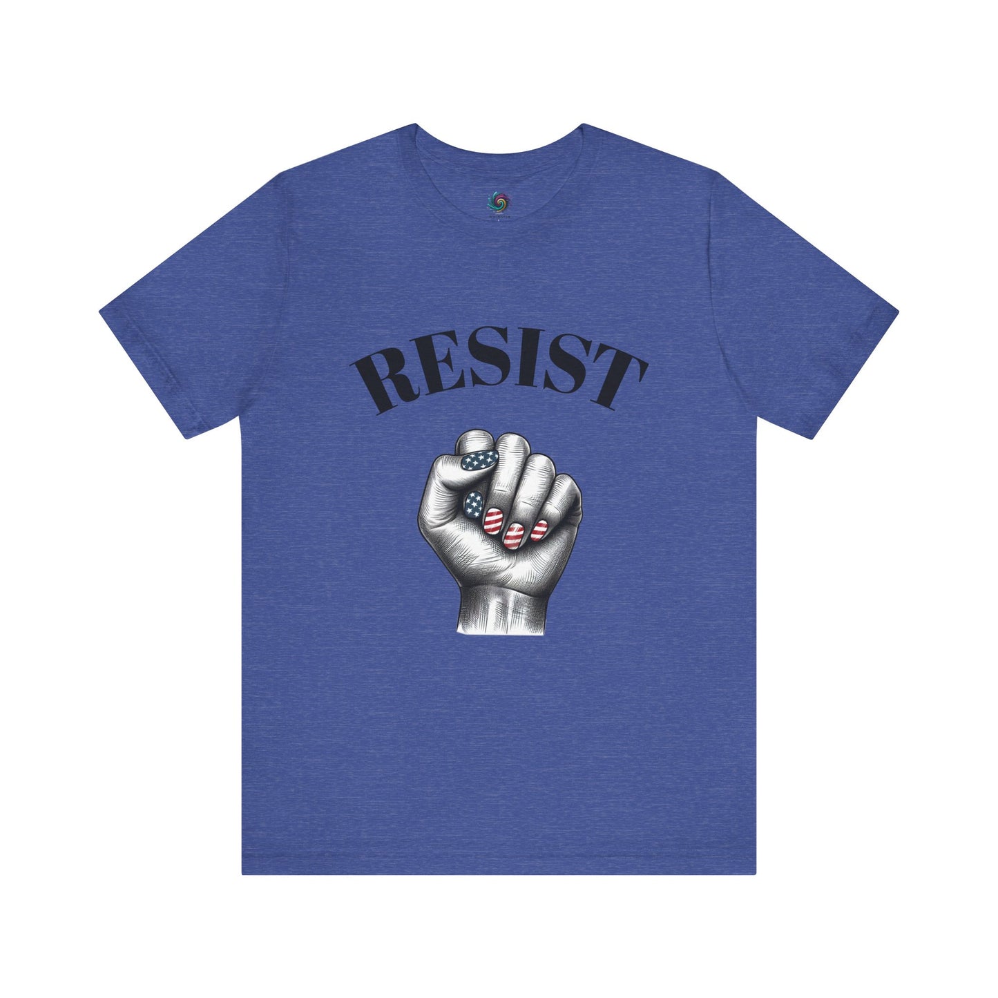 Resist Feminist Power Fist Tee – USA Flag Nails Protest Shirt - WhimSpin - https://whimspin.com