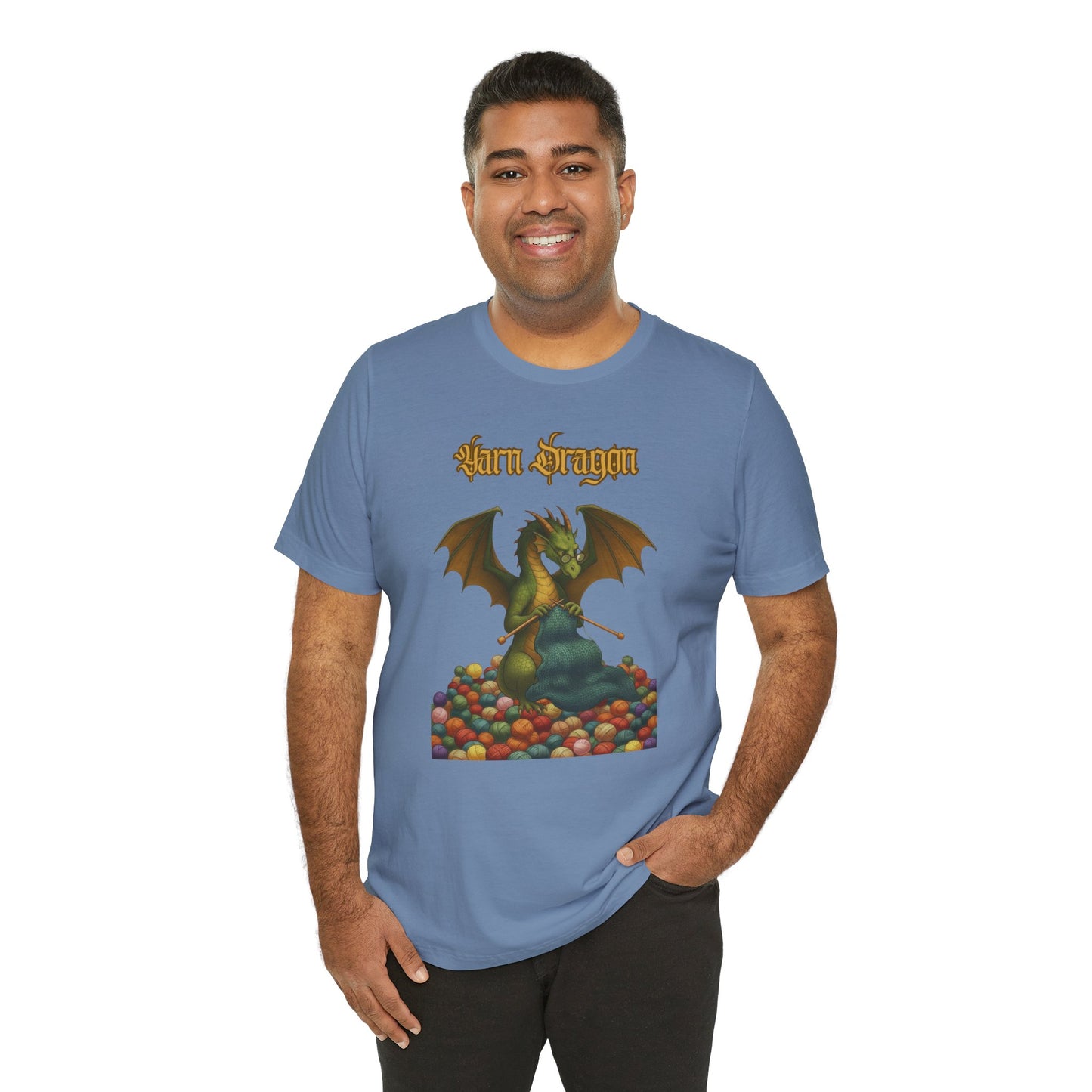 Yarn Dragon T-Shirt – Funny Knitting Dragon Shirt for Yarn Lovers