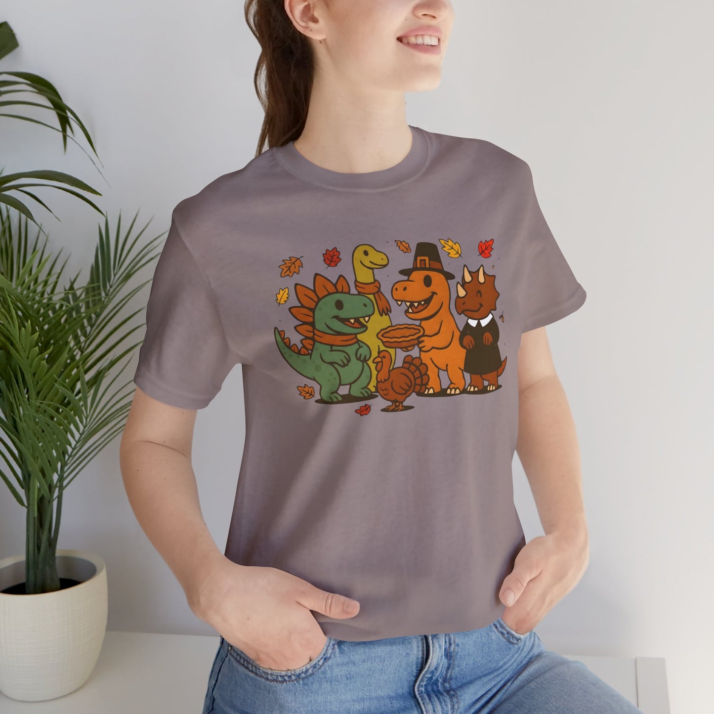 Thanksgiving Dinosaur T-Shirt – Funny Dino Thanksgiving Tee