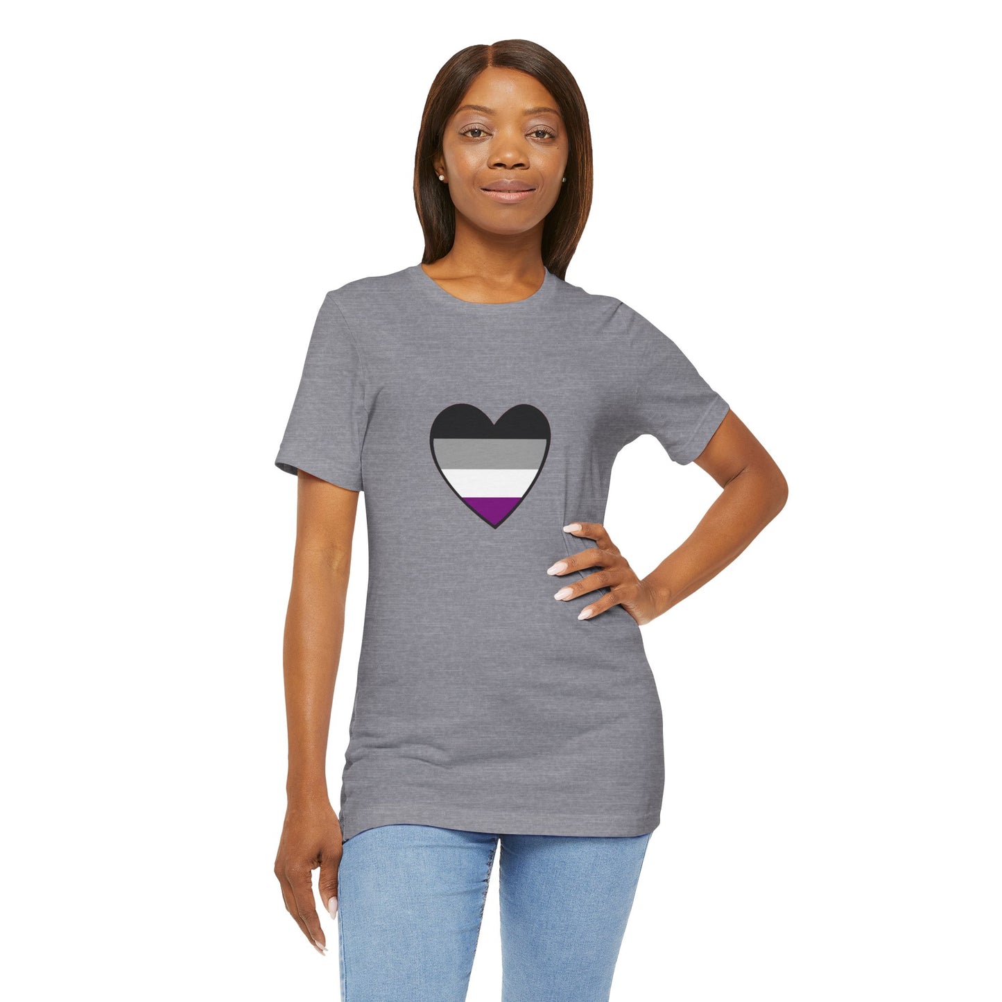 Asexual Pride Flag Heart T-Shirt – Ace Flag LGBTQ+ Graphic Tee - WhimSpin - https://whimspin.com