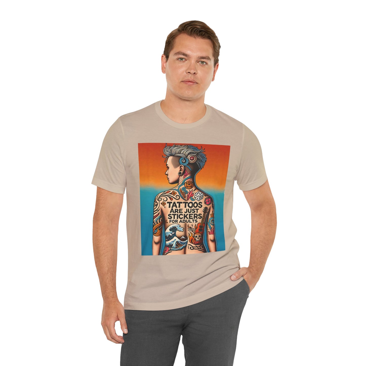Tattoos Are Just Stickers for Adults T-Shirt – Funny Tattoo Lover Graphic Tee - WhimSpin - https://whimspin.com