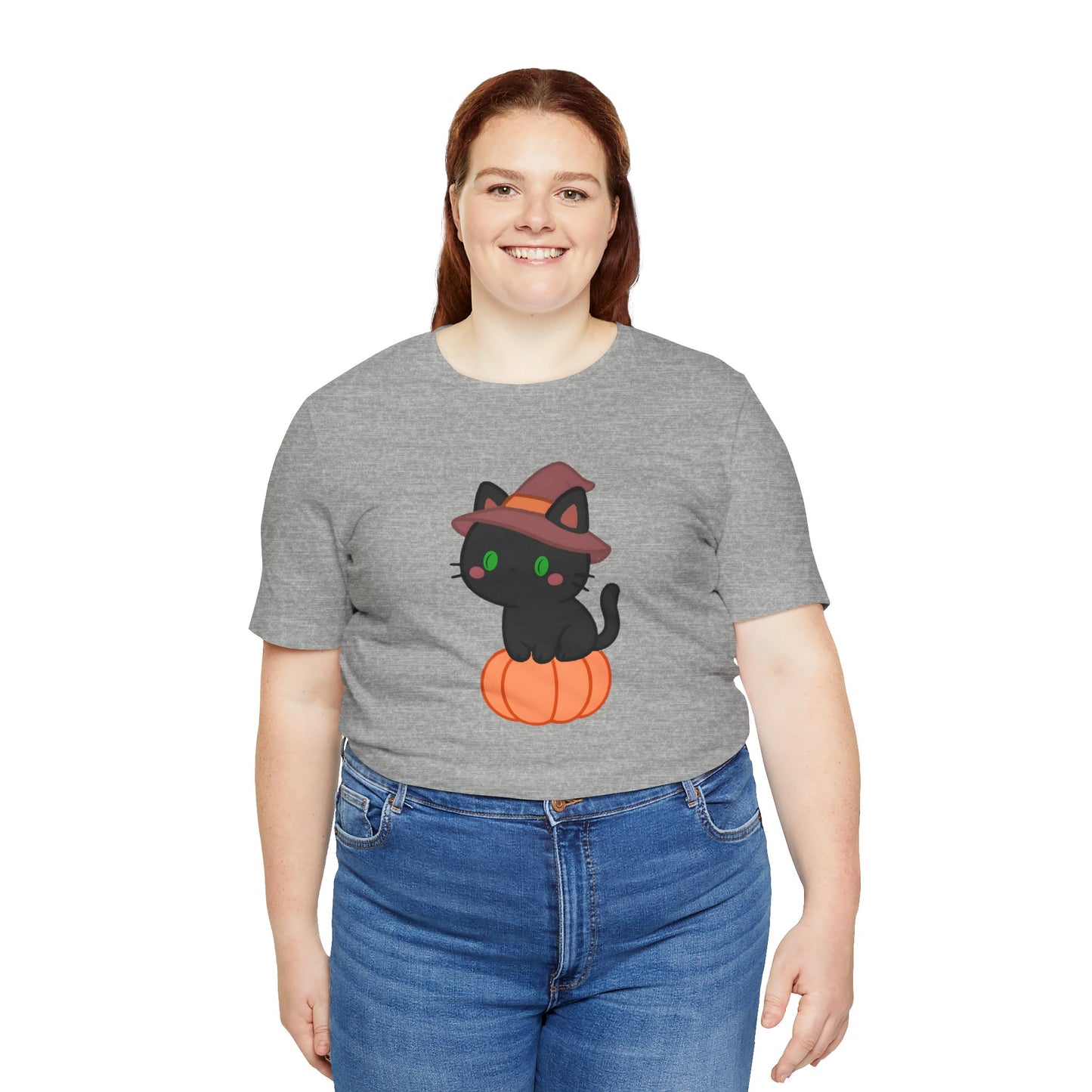 Halloween Cat Shirt – Cute Cat on a Pumpkin Graphic Tee