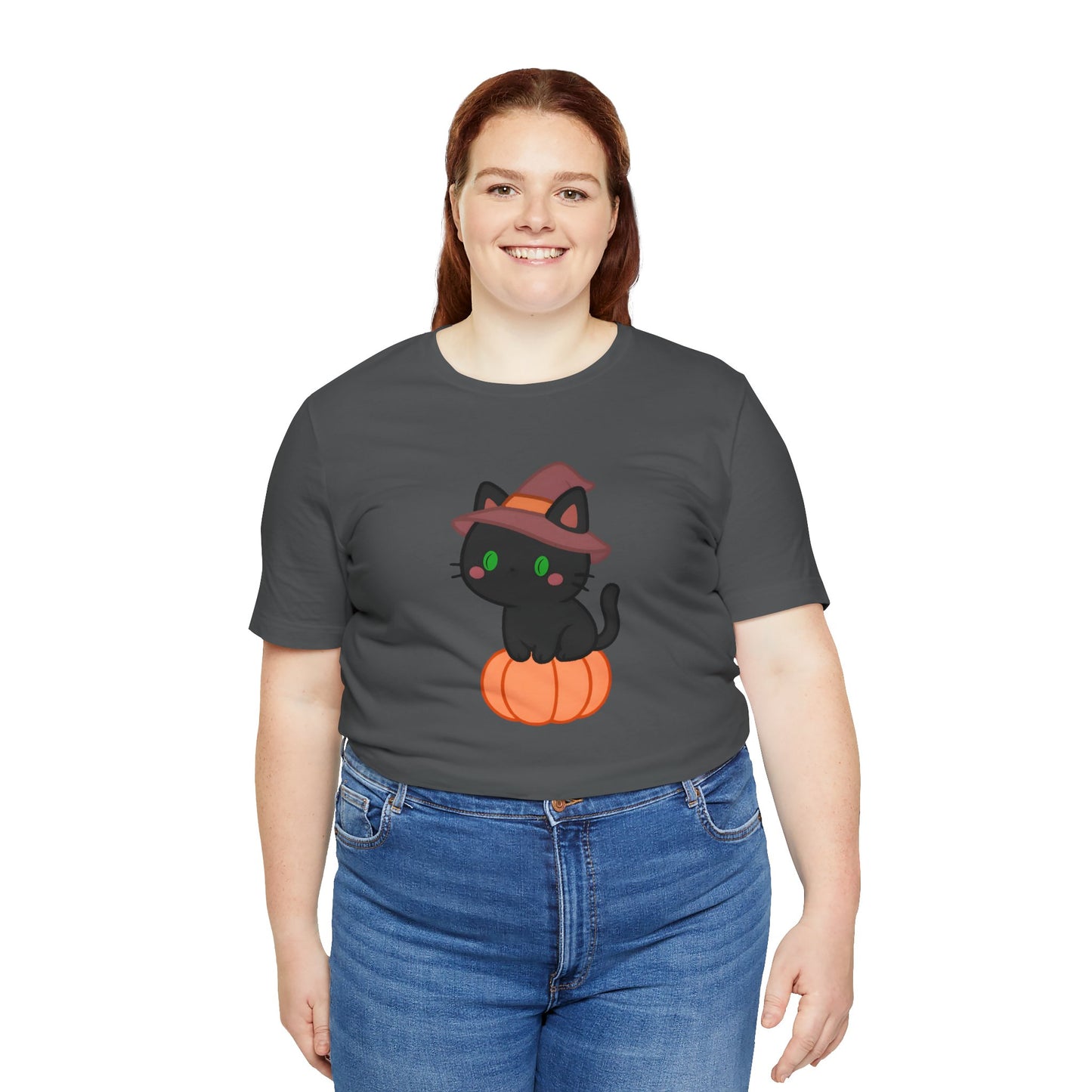 Halloween Cat Shirt – Cute Cat on a Pumpkin Graphic Tee