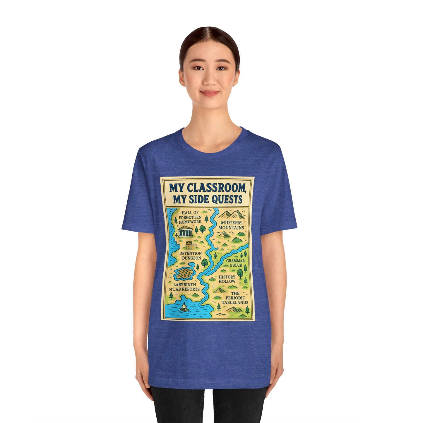 My Classroom, My Side Quests T-Shirt – RPG Map Tee for Teachers