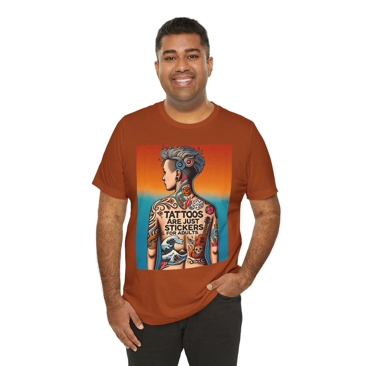 Tattoos Are Just Stickers for Adults T-Shirt – Funny Tattoo Lover Graphic Tee - WhimSpin - https://whimspin.com