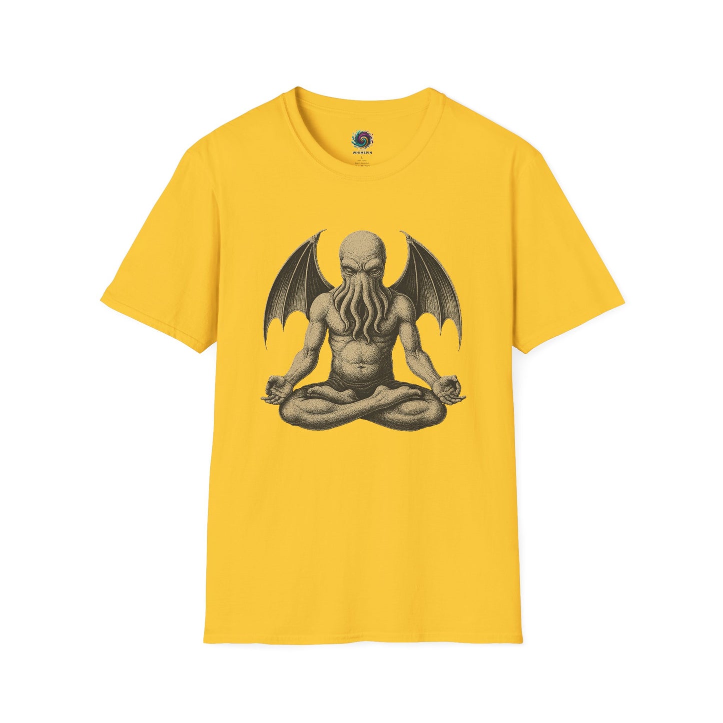 Meditating Cthulhu T-Shirt – Unisex Mythos Tee for Sci-Fi & Festival Fans - WhimSpin - https://whimspin.com