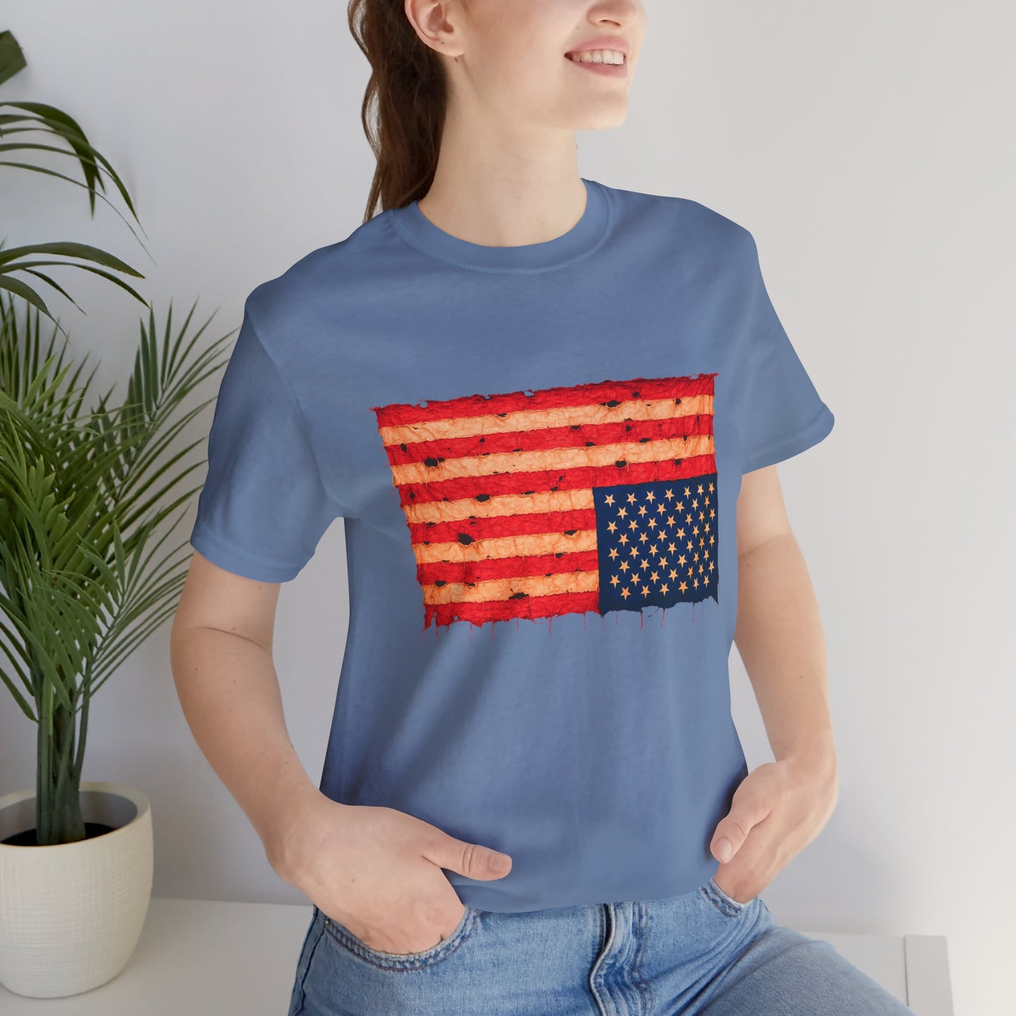 Inverted Flag Distress T-Shirt – Symbolic Upside Down Flag Design