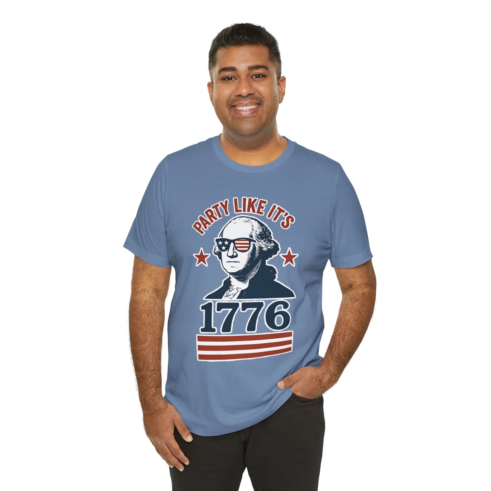 Party Like It's 1776 T-Shirt – Funny 4th of July Tee with George Washington Graphic - WhimSpin - https://whimspin.com