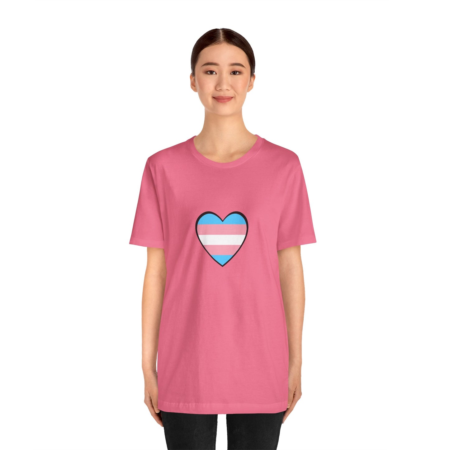 Transgender Flag Heart T-Shirt – LGBTQ+ Trans Flag Graphic Tee