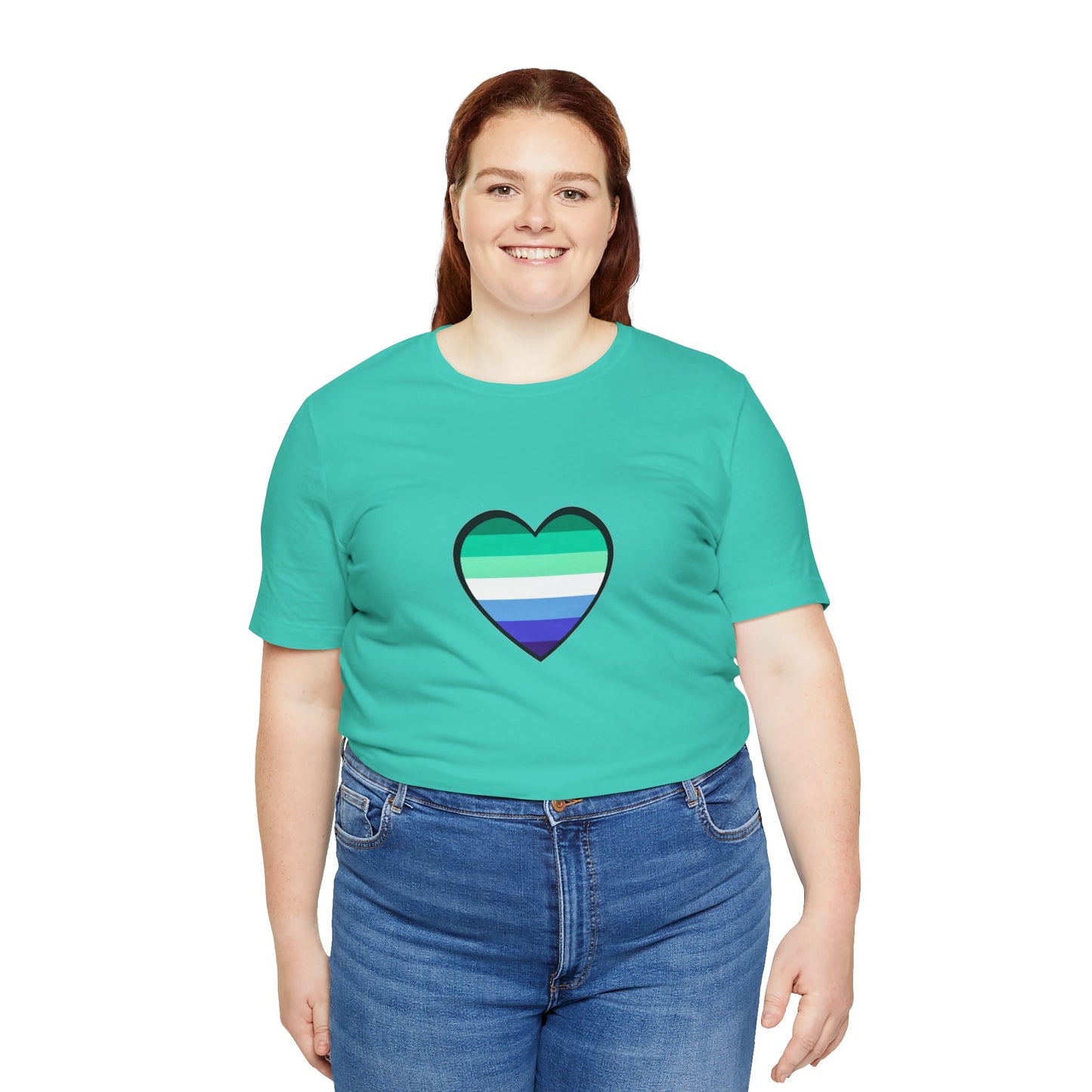 Gay Men’s Pride Flag Heart T-Shirt – LGBTQ+ Flag Design on Unisex Tee