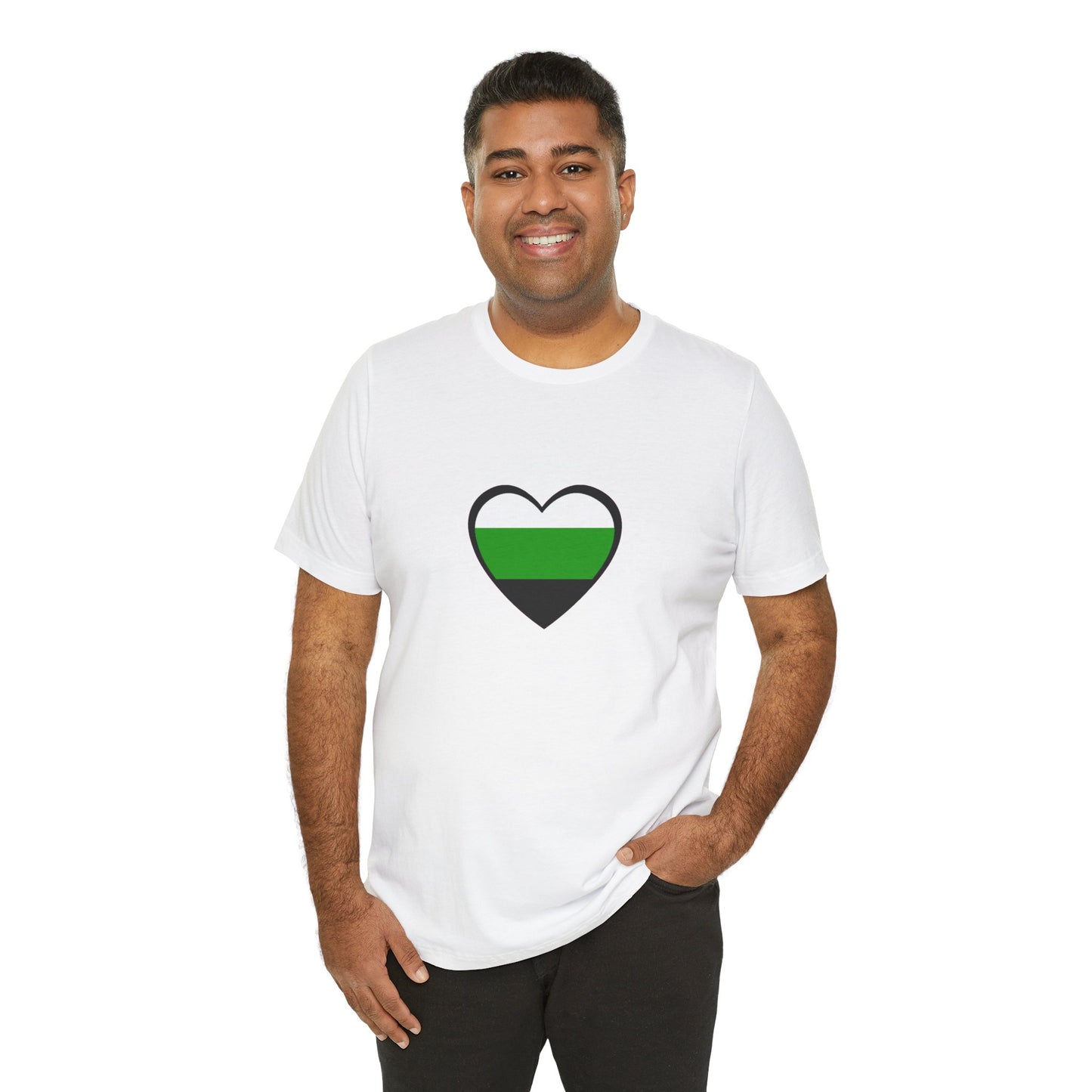 Neutrois Pride Flag Heart T-Shirt – Minimalist Gender Identity Tee