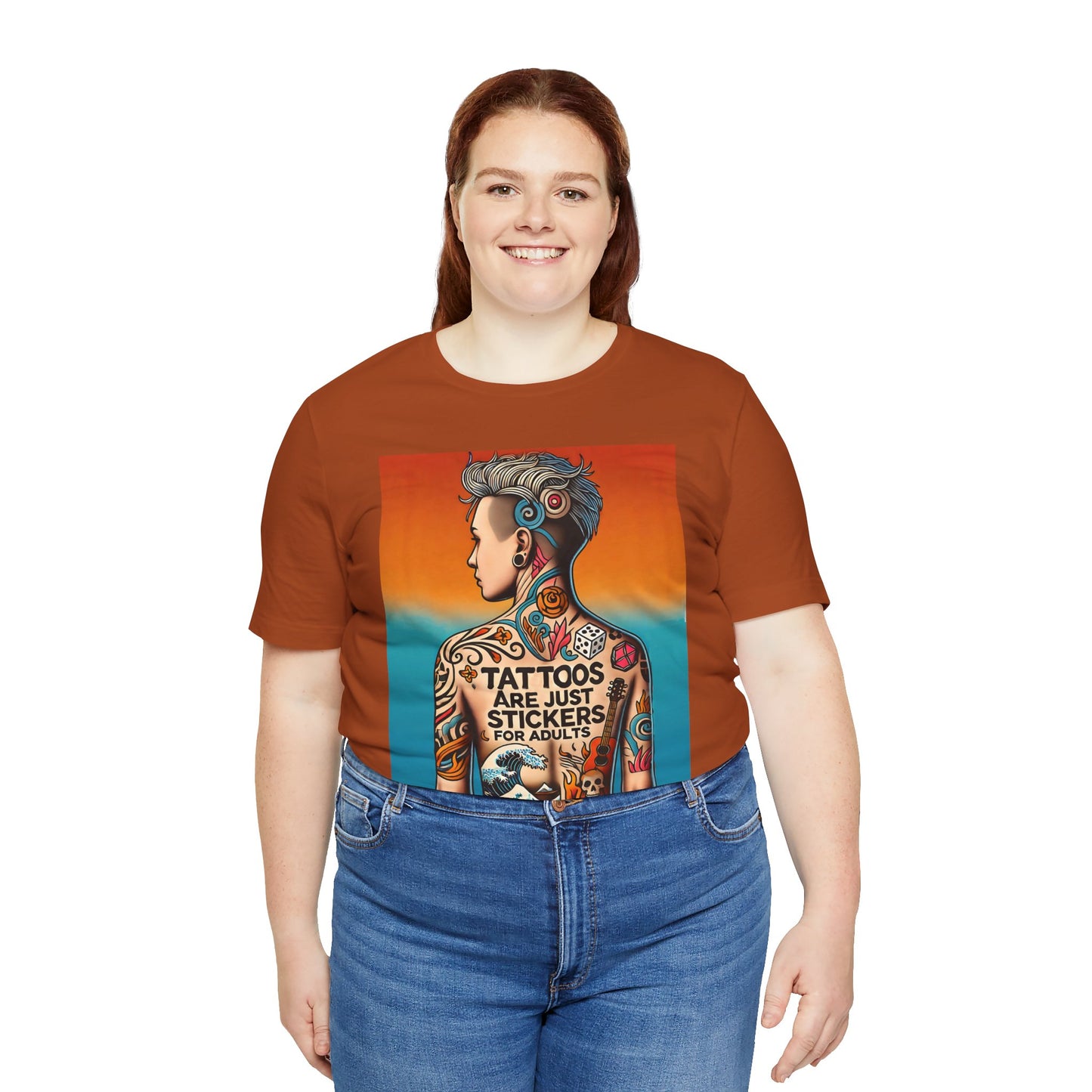 Tattoos Are Just Stickers for Adults T-Shirt – Funny Tattoo Lover Graphic Tee - WhimSpin - https://whimspin.com