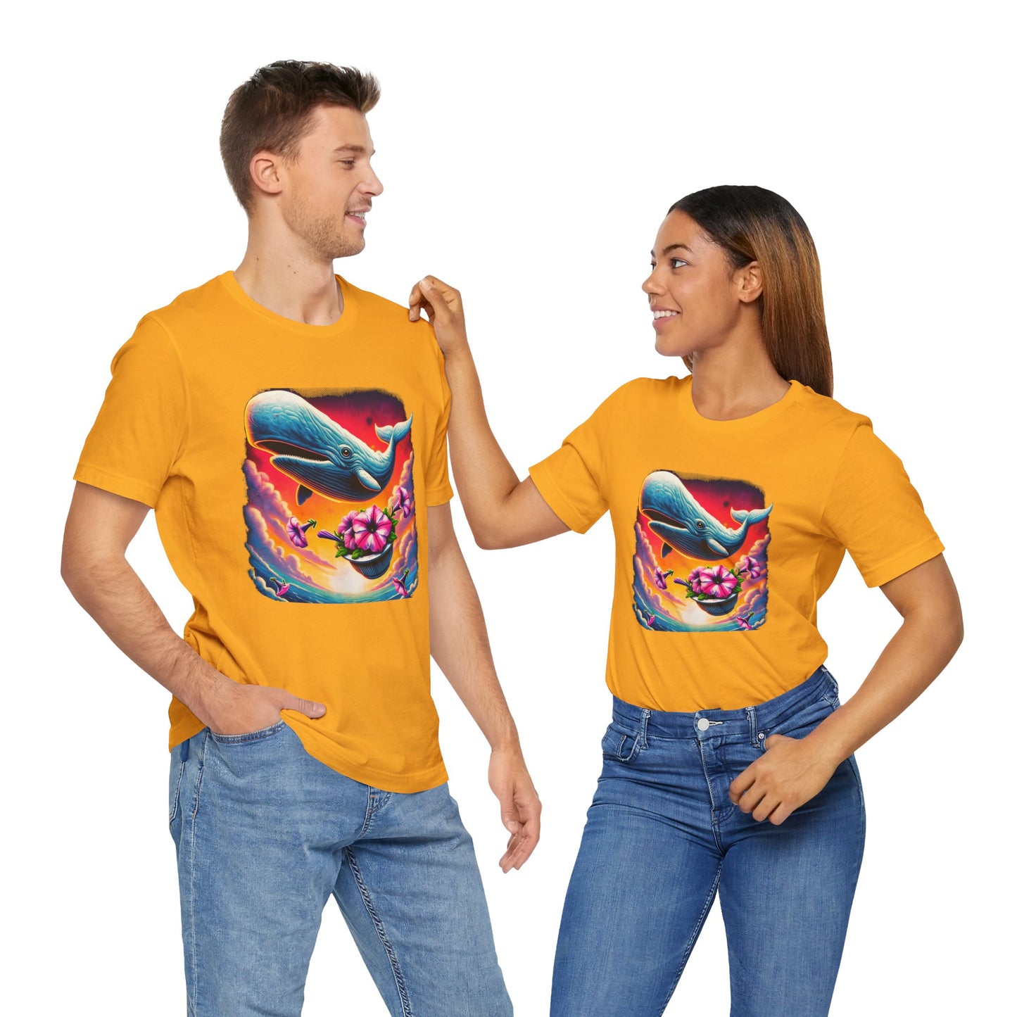 "Oh No, Not Again" Petunias and Whale Funny TShirt – Unisex Tee