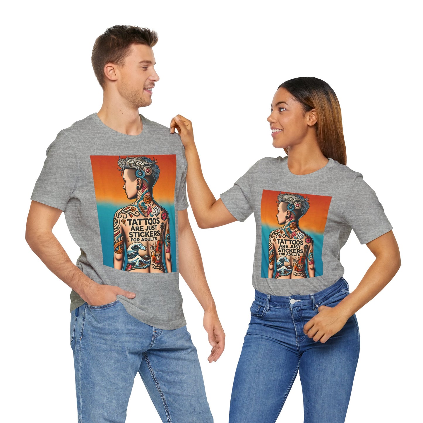 Tattoos Are Just Stickers for Adults T-Shirt – Funny Tattoo Lover Graphic Tee - WhimSpin - https://whimspin.com
