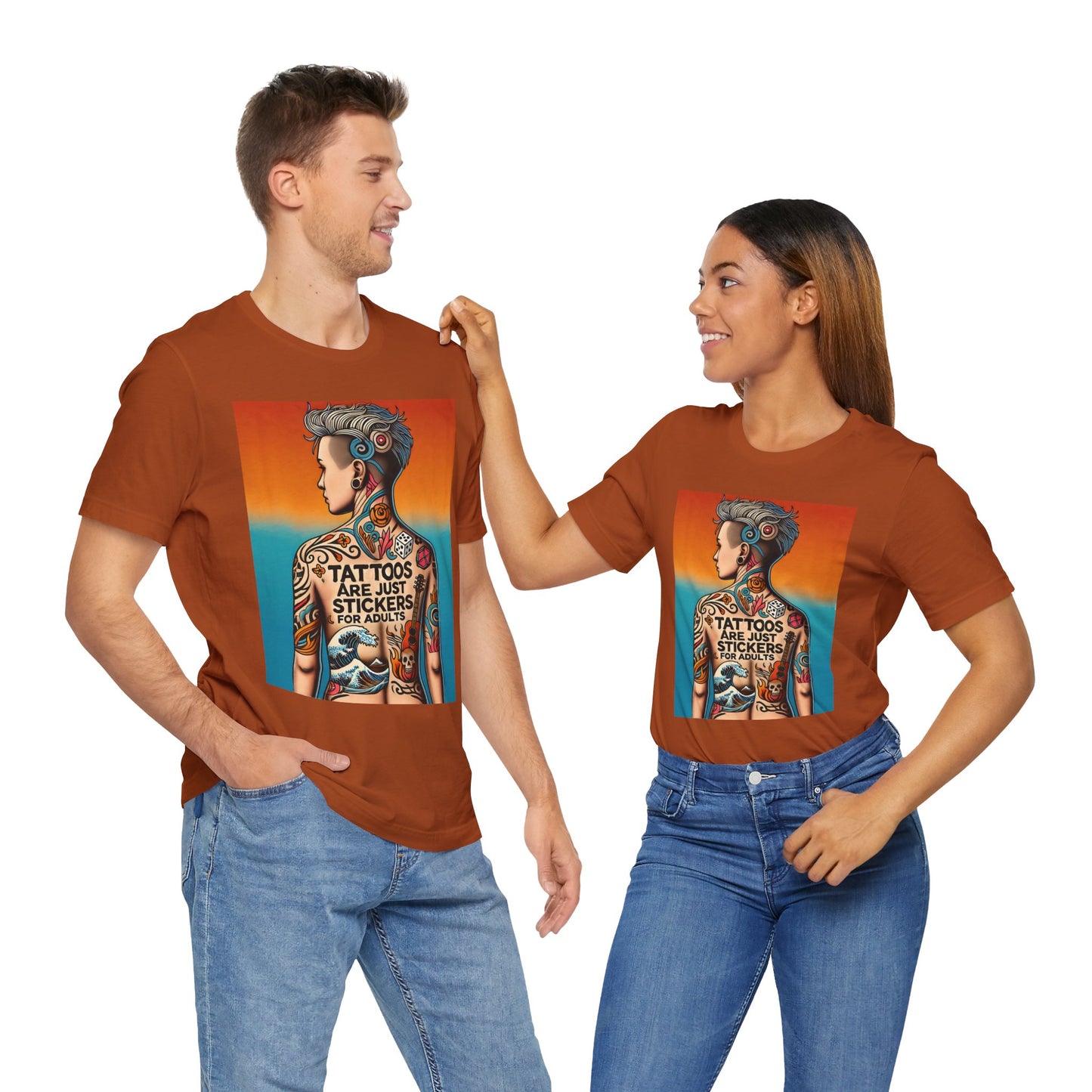 Tattoos Are Just Stickers for Adults T-Shirt – Funny Tattoo Lover Graphic Tee - WhimSpin - https://whimspin.com