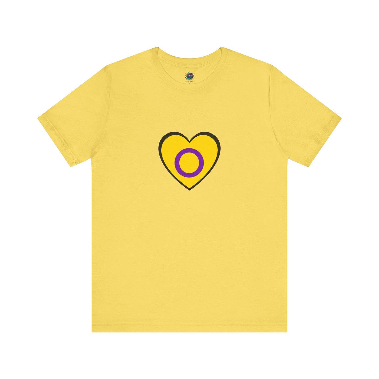 Intersex Pride Flag Heart T-Shirt – Minimalist LGBTQ+ Support Tee - WhimSpin - https://whimspin.com