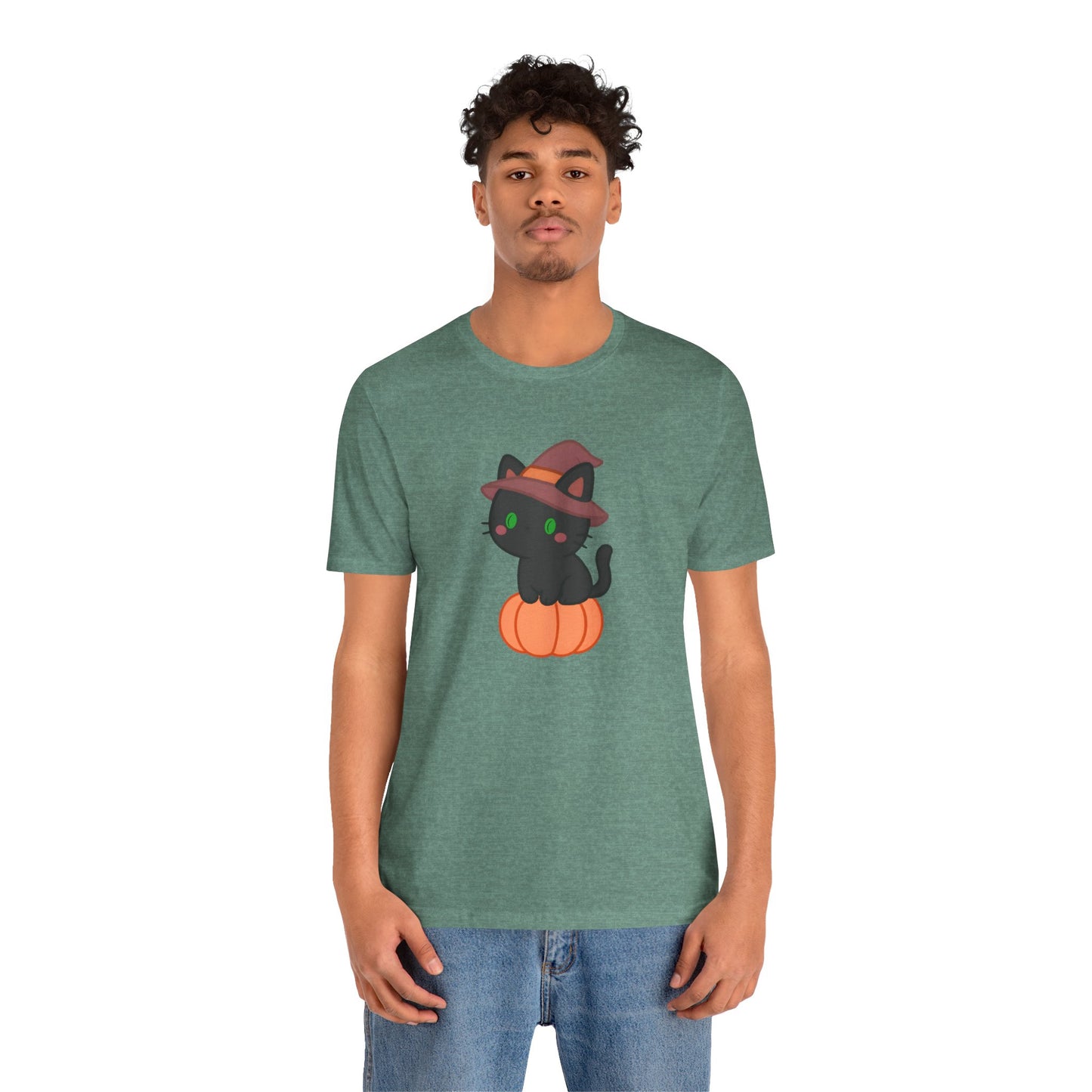 Halloween Cat Shirt – Cute Cat on a Pumpkin Graphic Tee