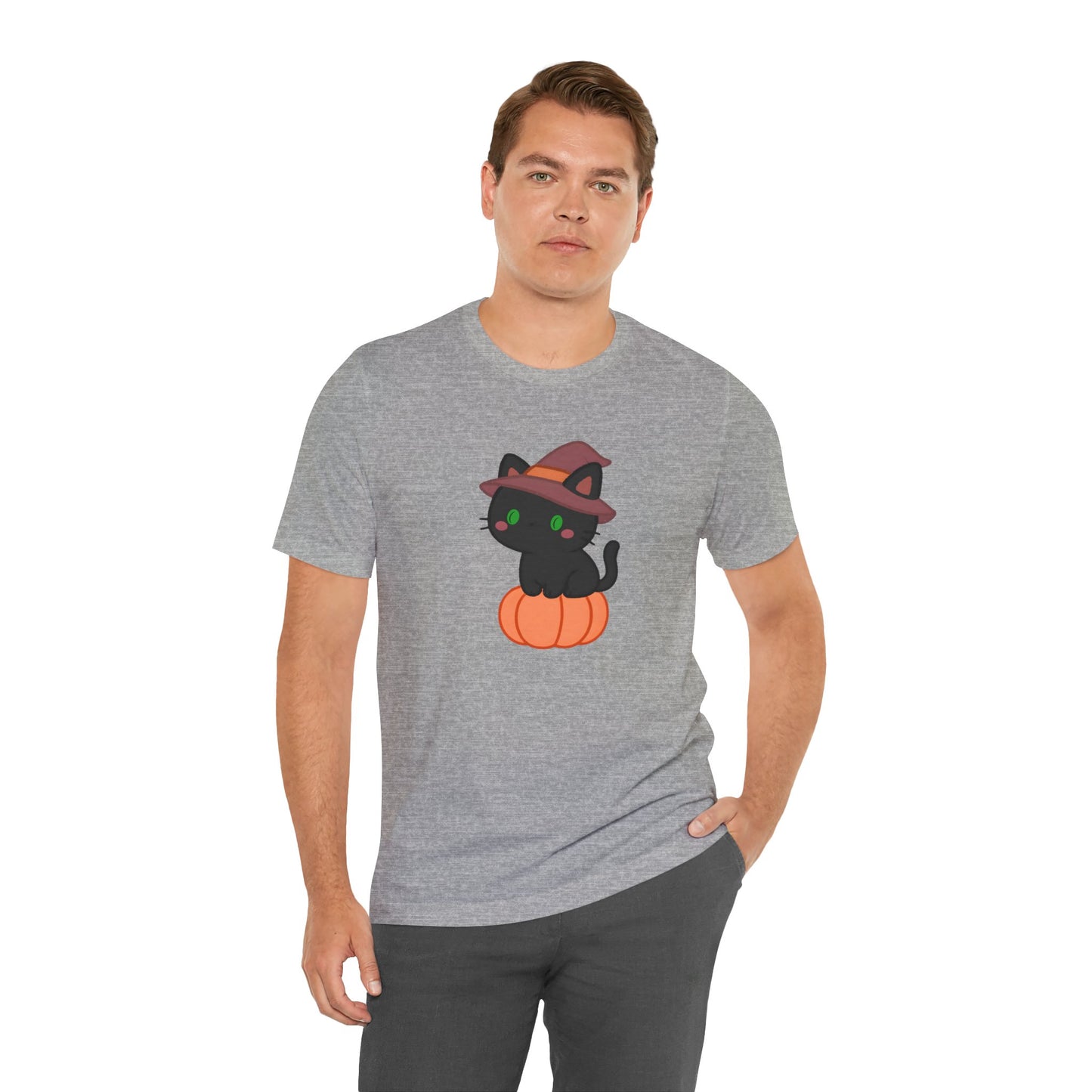 Halloween Cat Shirt – Cute Cat on a Pumpkin Graphic Tee