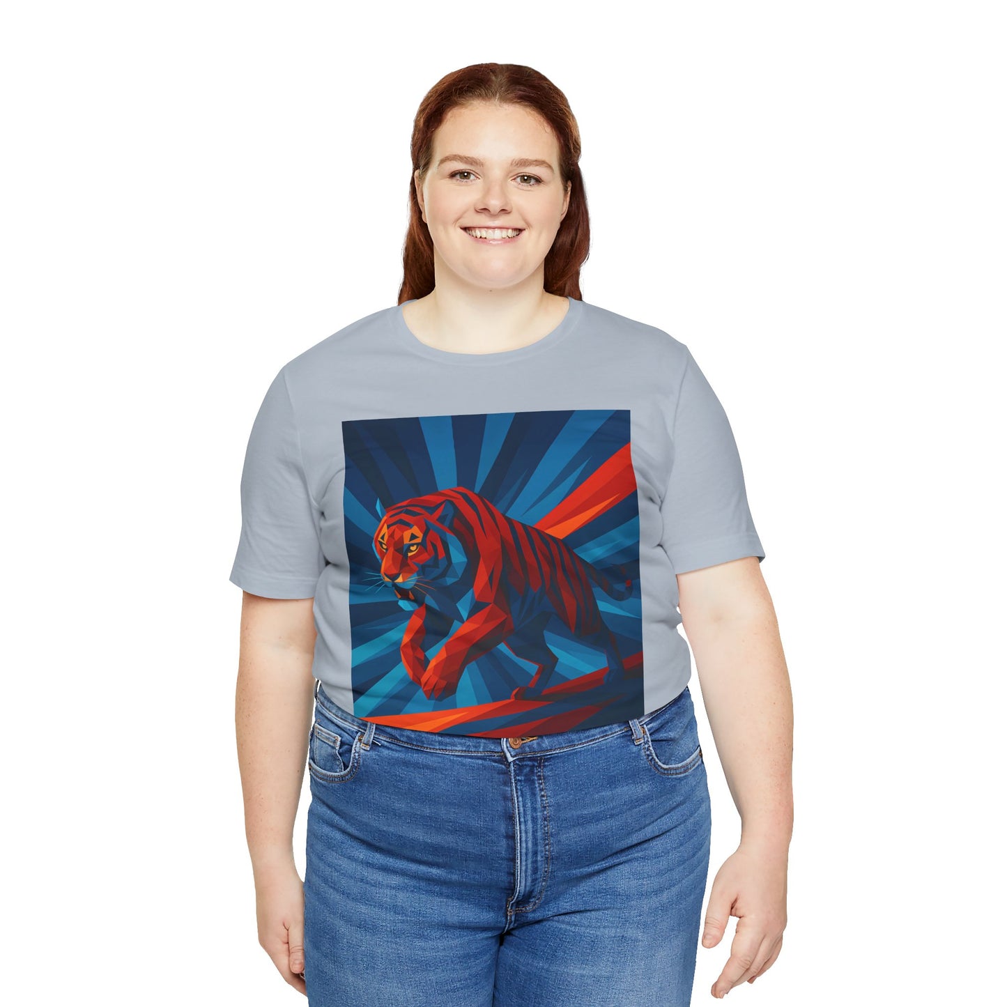 Geometric Tiger T-Shirt – Bold Jungle Animal Tee in Abstract Style - WhimSpin - https://whimspin.com