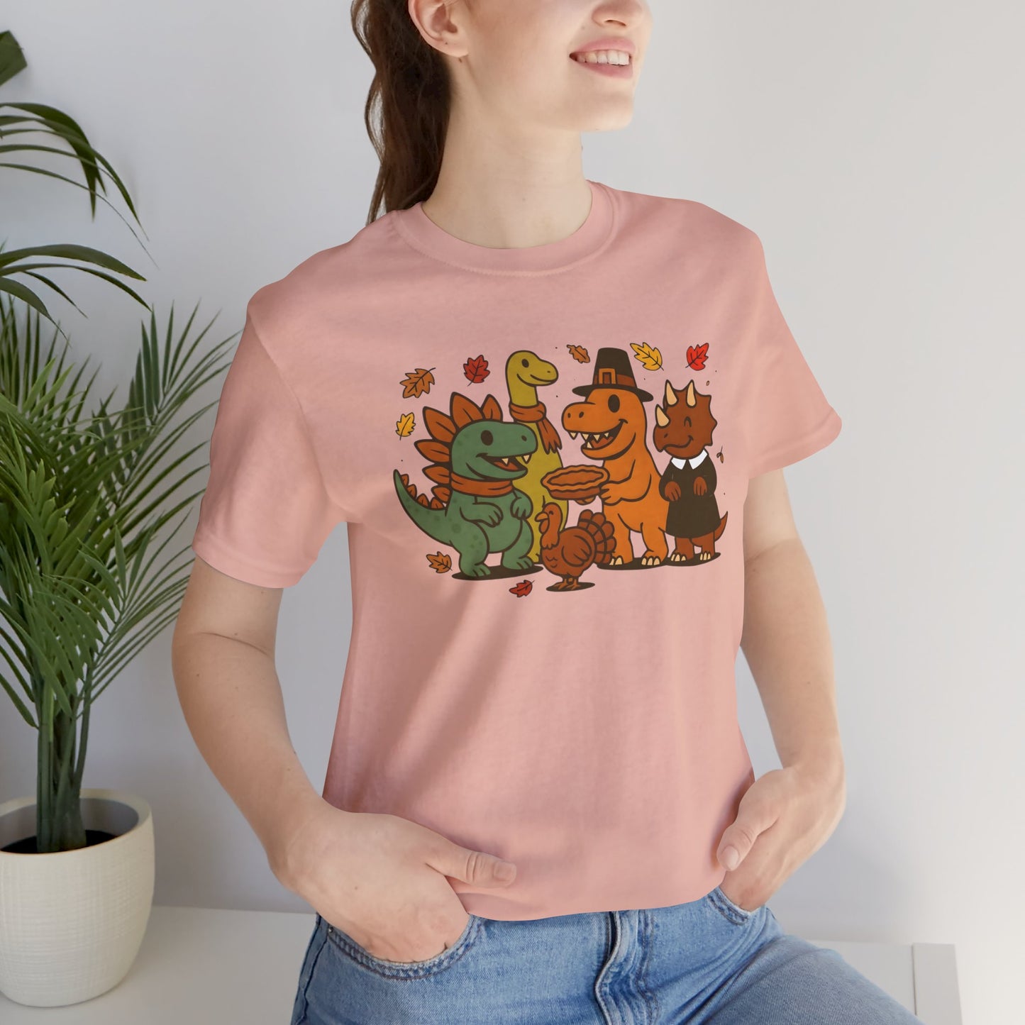 Thanksgiving Dinosaur T-Shirt – Funny Dino Thanksgiving Tee