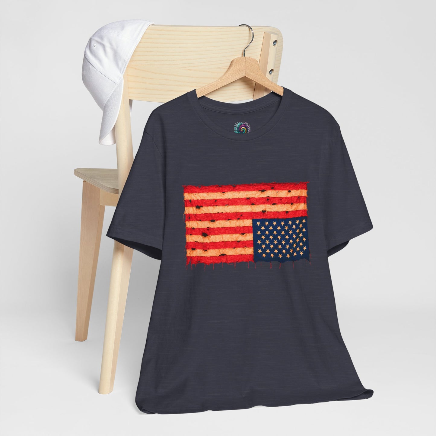 Inverted Flag Distress T-Shirt – Symbolic Upside Down Flag Design