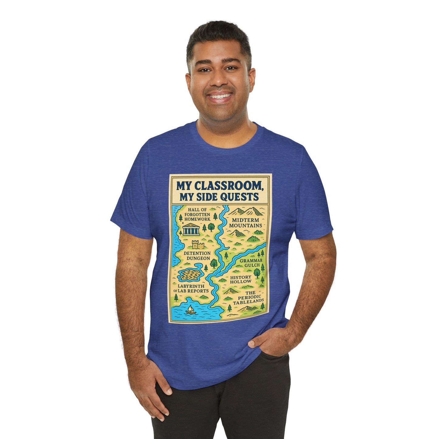 My Classroom, My Side Quests T-Shirt – RPG Map Tee for Teachers