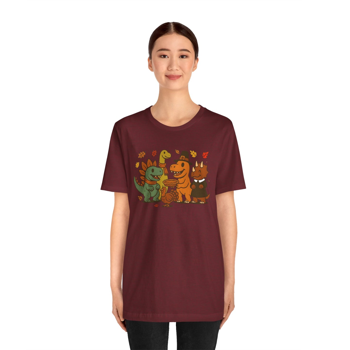 Thanksgiving Dinosaur T-Shirt – Funny Dino Thanksgiving Tee