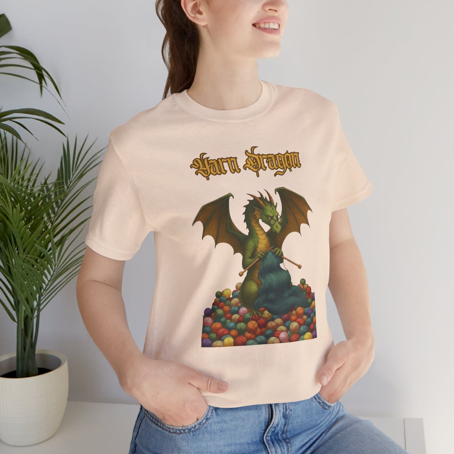 Yarn Dragon T-Shirt – Funny Knitting Dragon Shirt for Yarn Lovers
