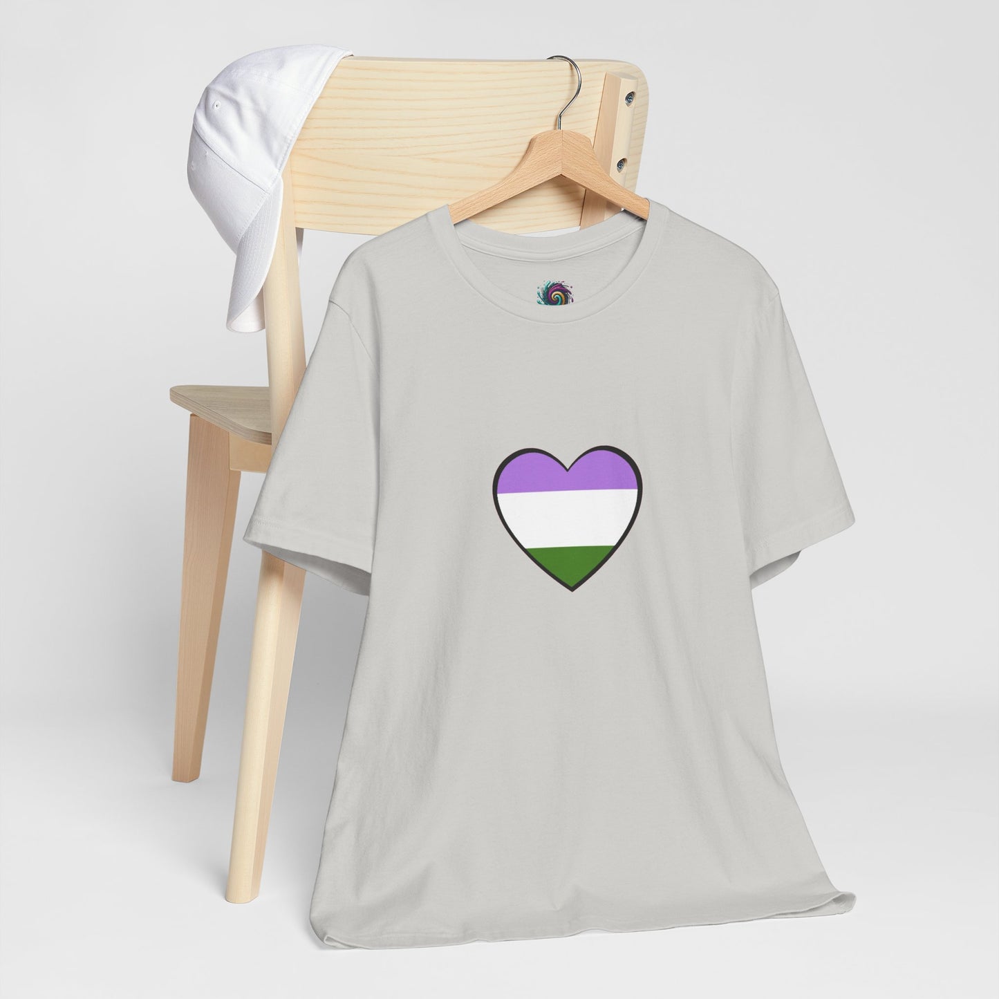 Genderqueer Flag Heart T-Shirt – Unisex LGBTQ+ Graphic Tee