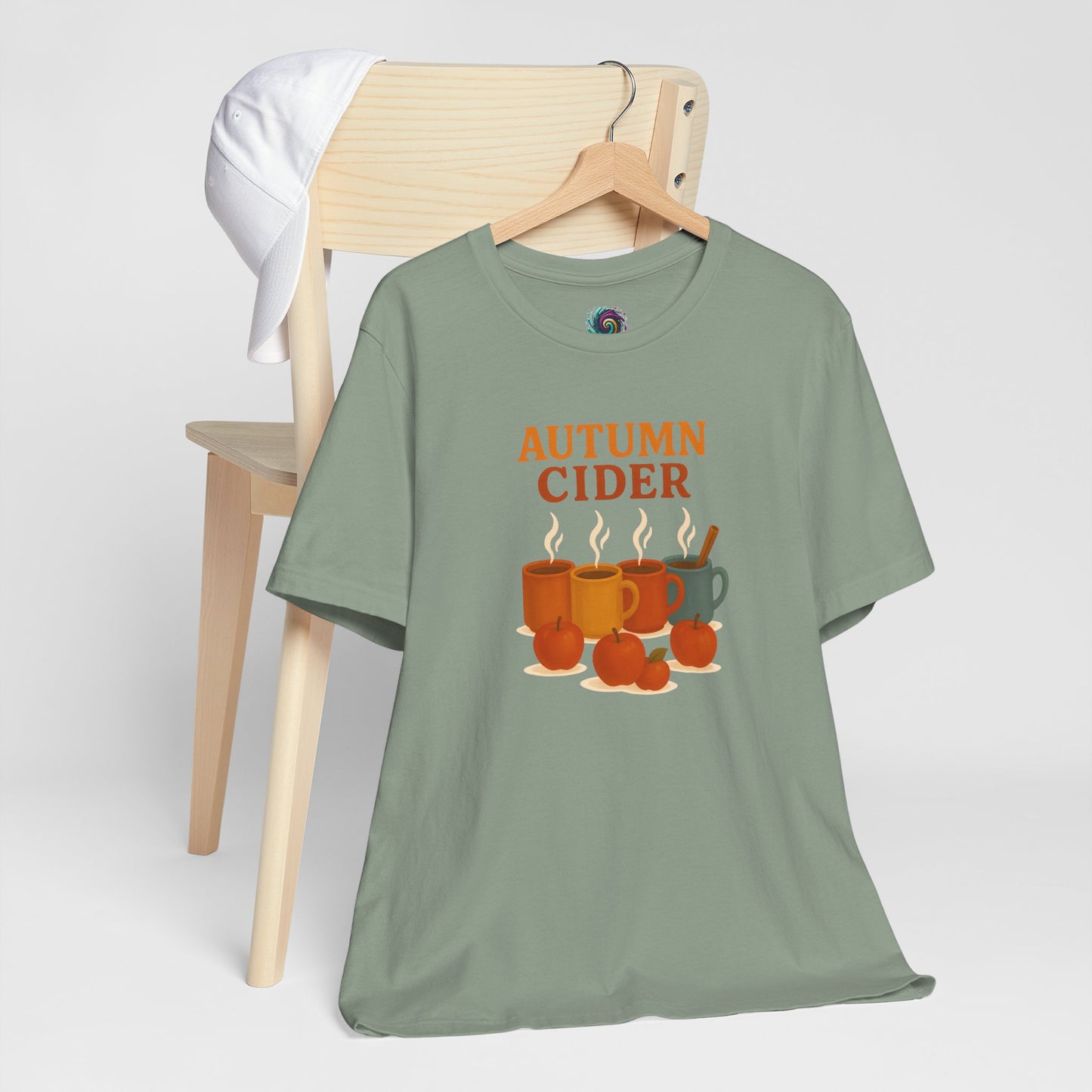 Autumn Cider T-Shirt – Cozy Fall Graphic Tee with Steaming Mugs