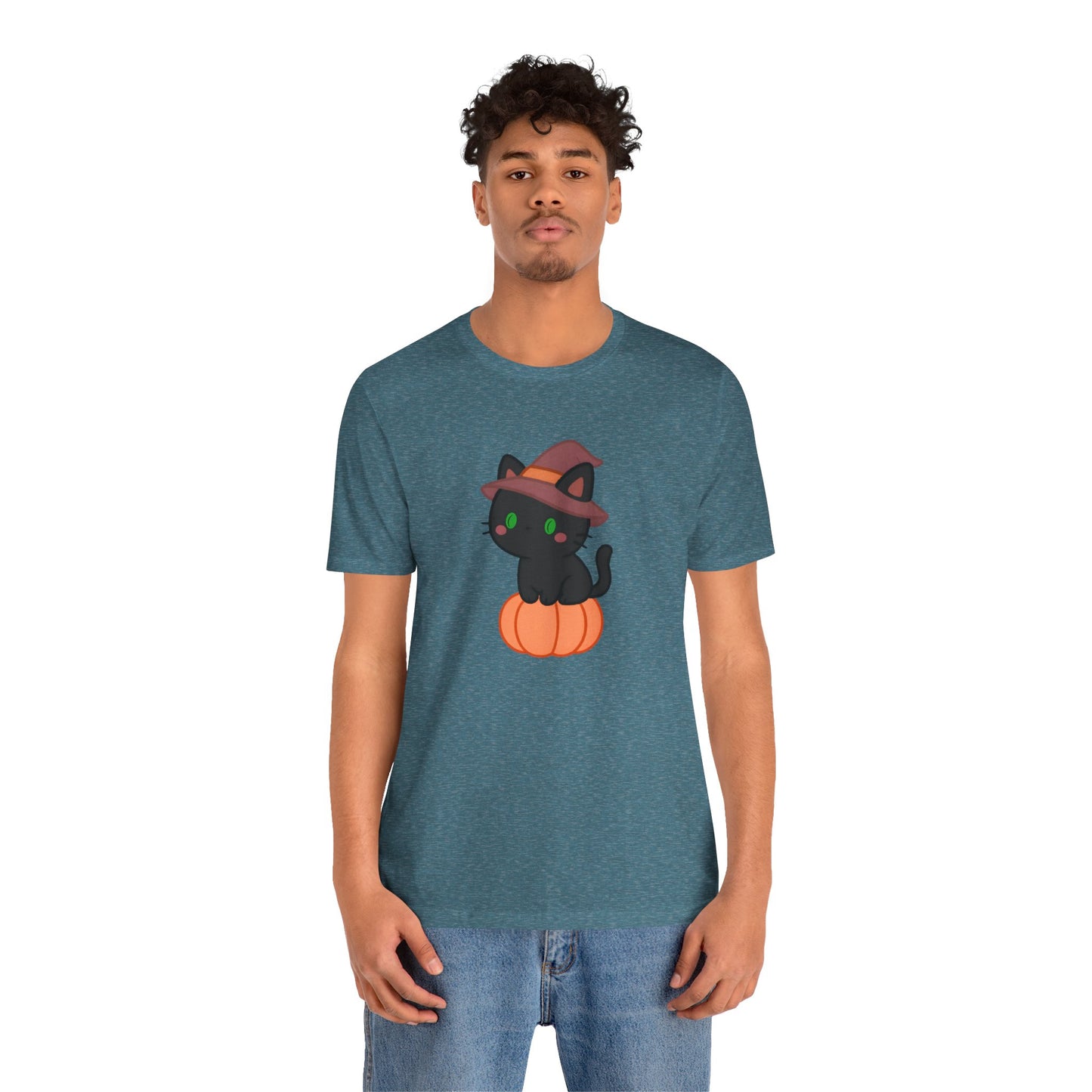 Halloween Cat Shirt – Cute Cat on a Pumpkin Graphic Tee