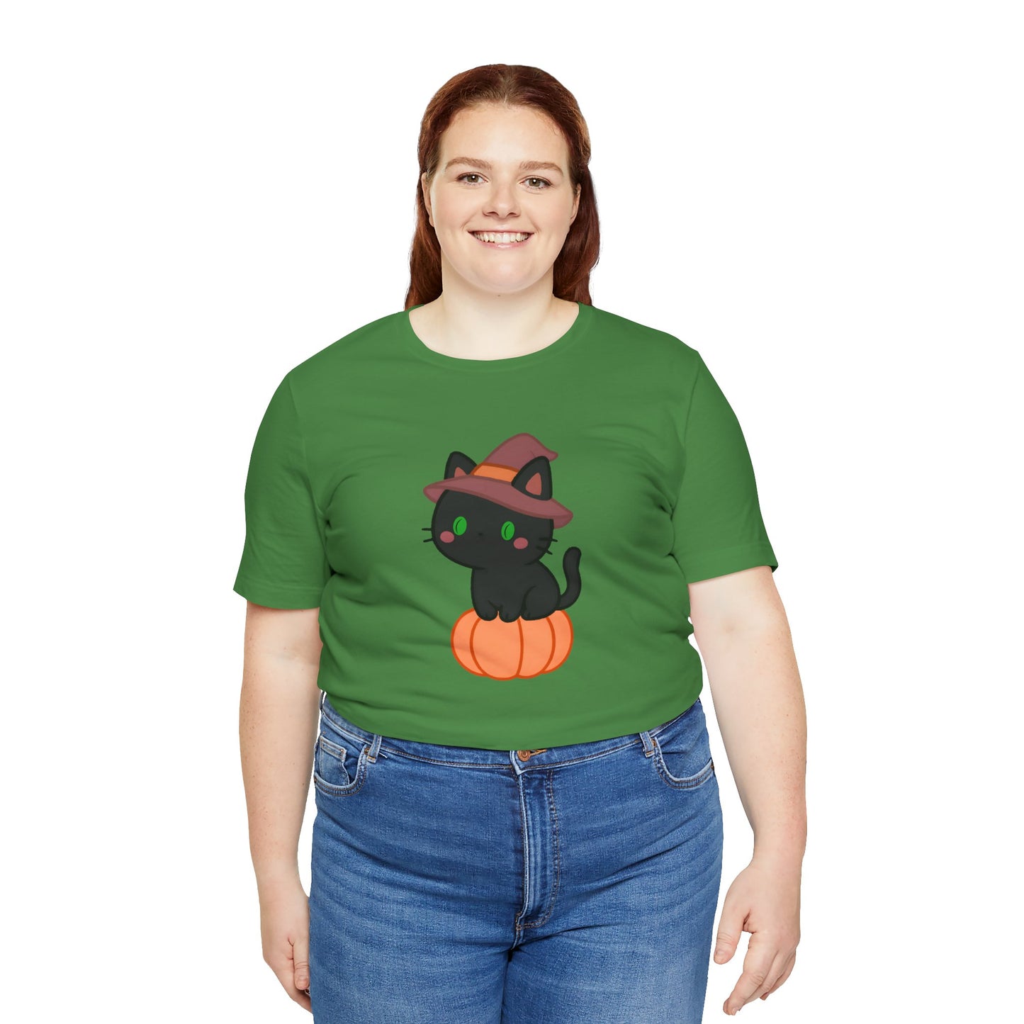 Halloween Cat Shirt – Cute Cat on a Pumpkin Graphic Tee