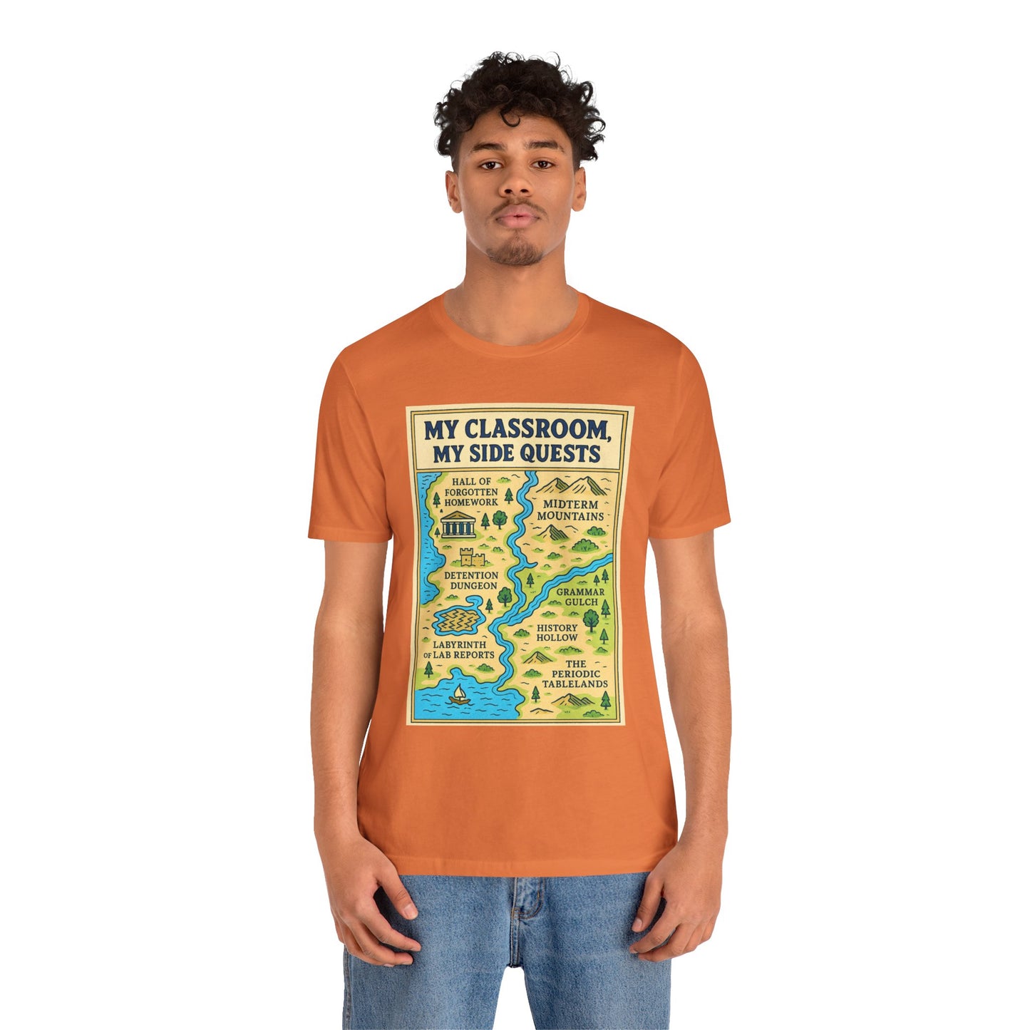 My Classroom, My Side Quests T-Shirt – RPG Map Tee for Teachers