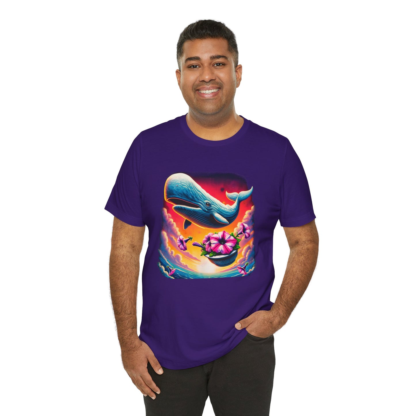 "Oh No, Not Again" Petunias and Whale Funny TShirt – Unisex Tee