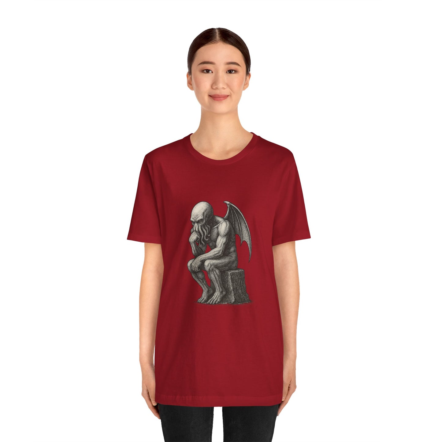Cthulhu The Thinker Tee – Lovecraftian Parody Shirt