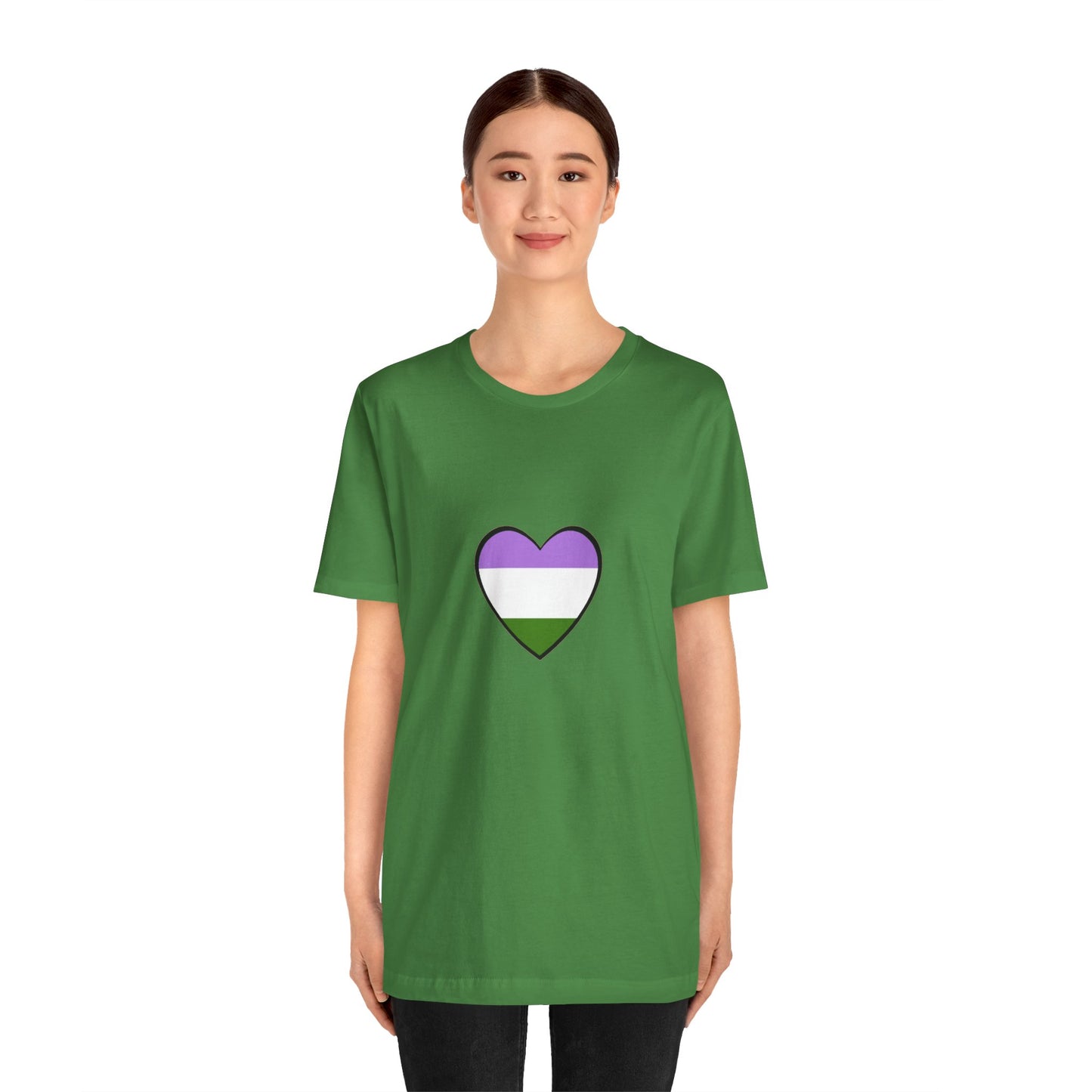 Genderqueer Flag Heart T-Shirt – Unisex LGBTQ+ Graphic Tee