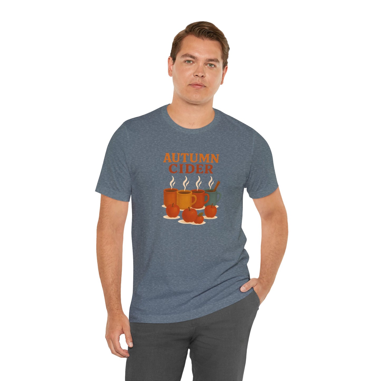 Autumn Cider T-Shirt – Cozy Fall Graphic Tee with Steaming Mugs