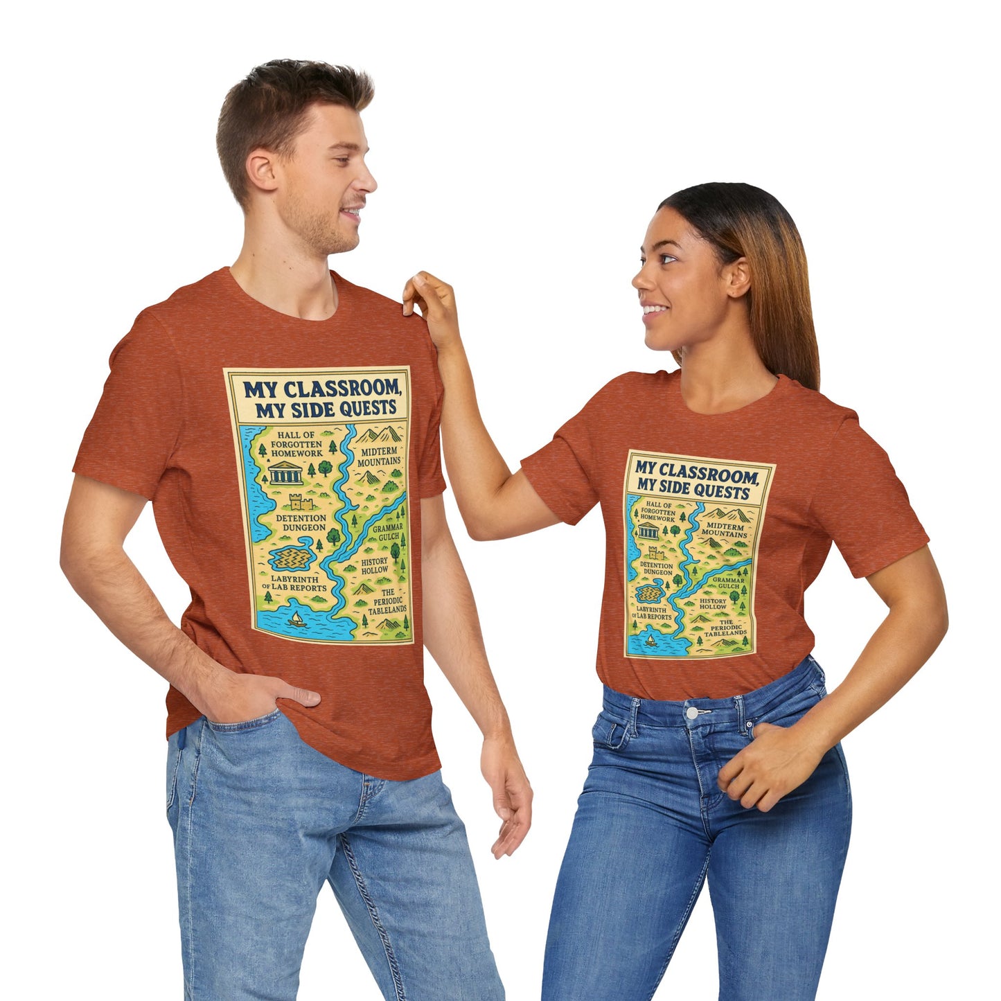 My Classroom, My Side Quests T-Shirt – RPG Map Tee for Teachers