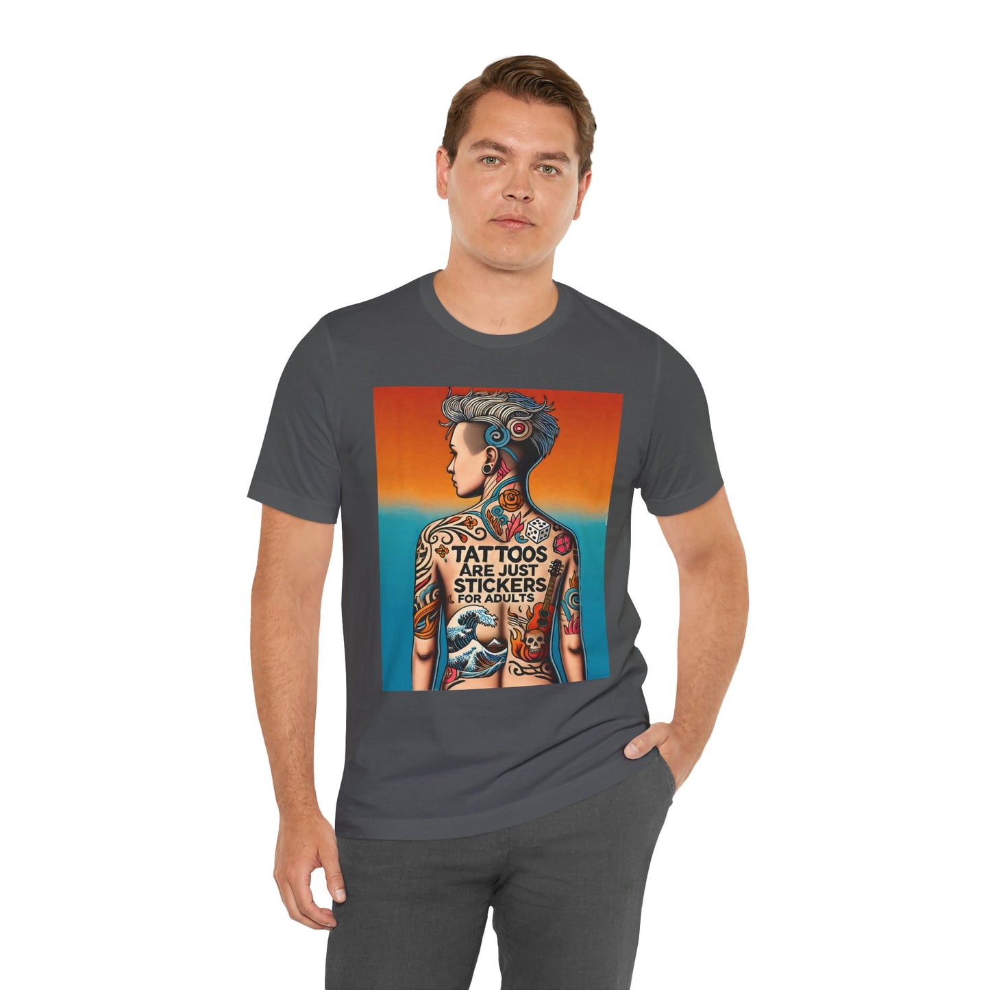 Tattoos Are Just Stickers for Adults T-Shirt – Funny Tattoo Lover Graphic Tee - WhimSpin - https://whimspin.com