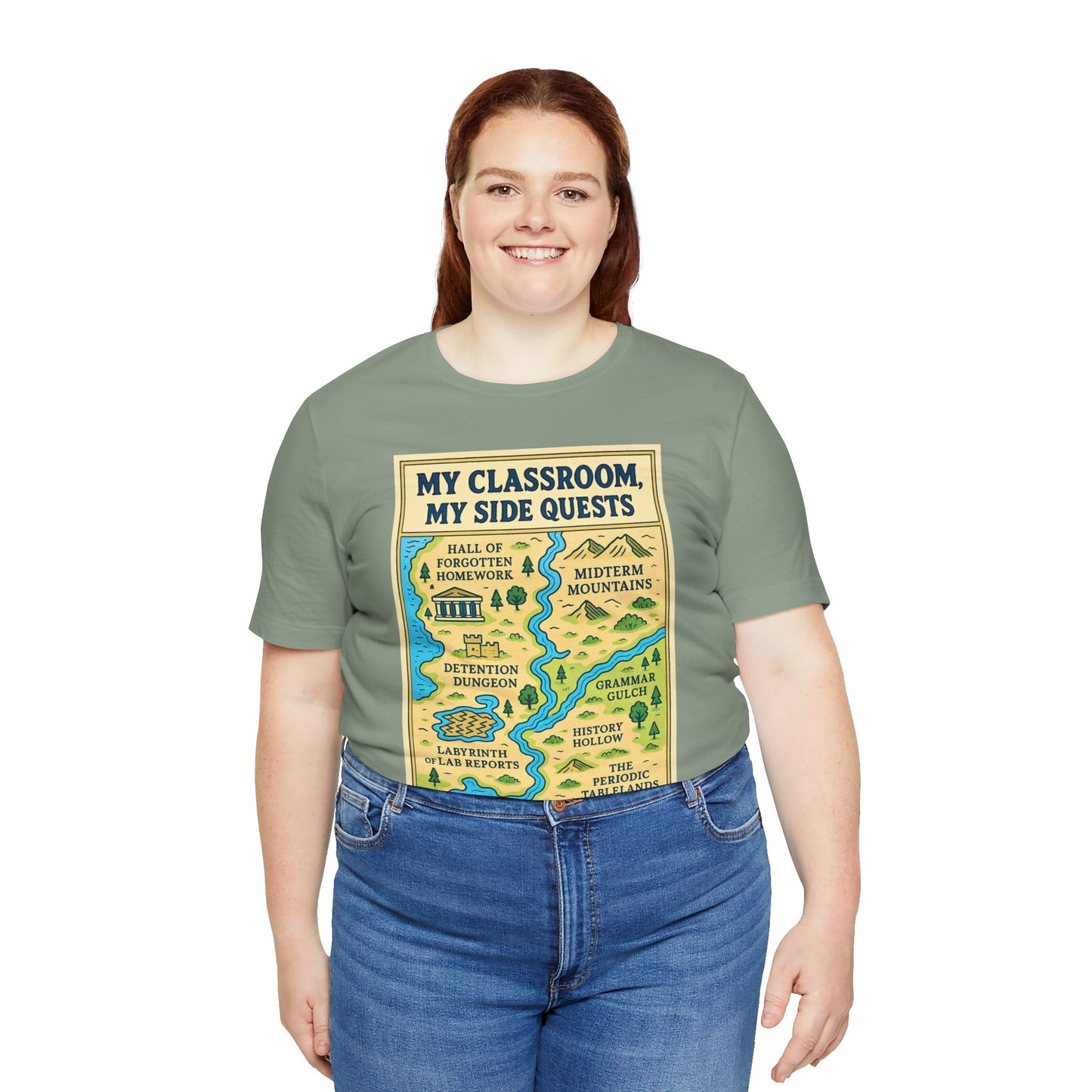 My Classroom, My Side Quests T-Shirt – RPG Map Tee for Teachers