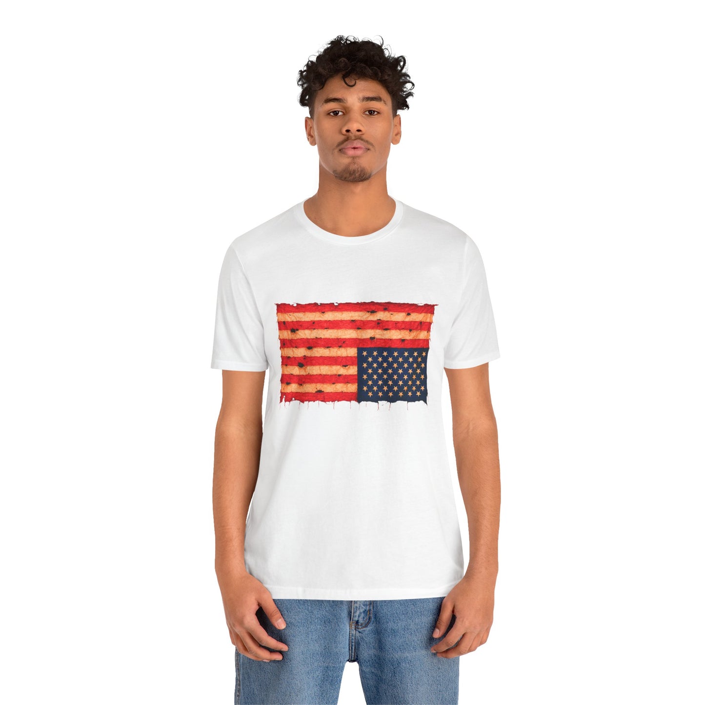 Inverted Flag Distress T-Shirt – Symbolic Upside Down Flag Design