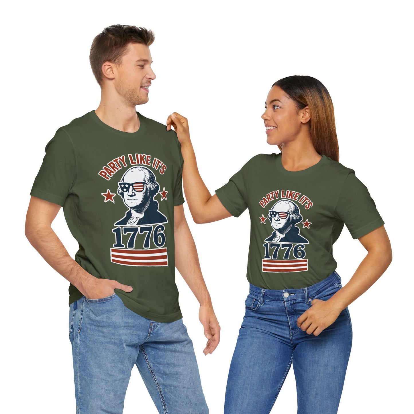 Party Like It's 1776 T-Shirt – Funny 4th of July Tee with George Washington Graphic - WhimSpin - https://whimspin.com