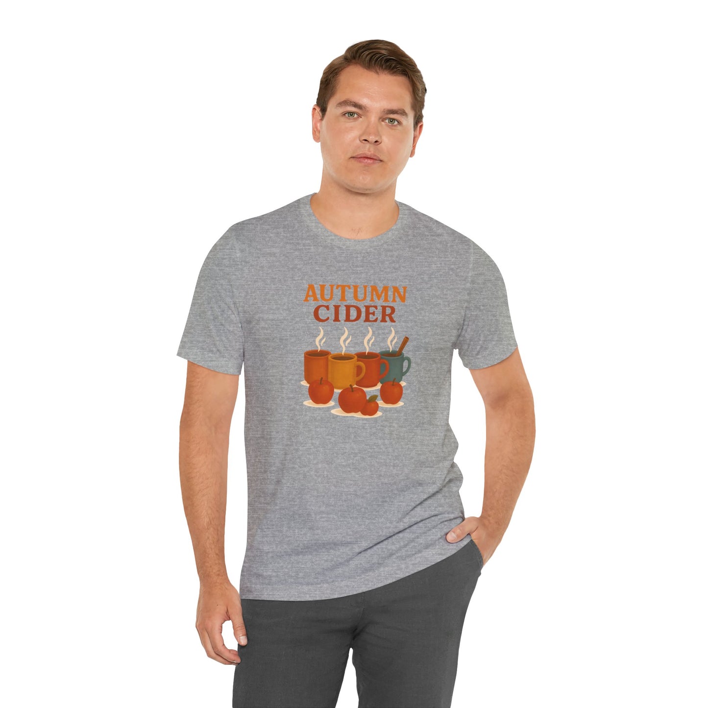 Autumn Cider T-Shirt – Cozy Fall Graphic Tee with Steaming Mugs
