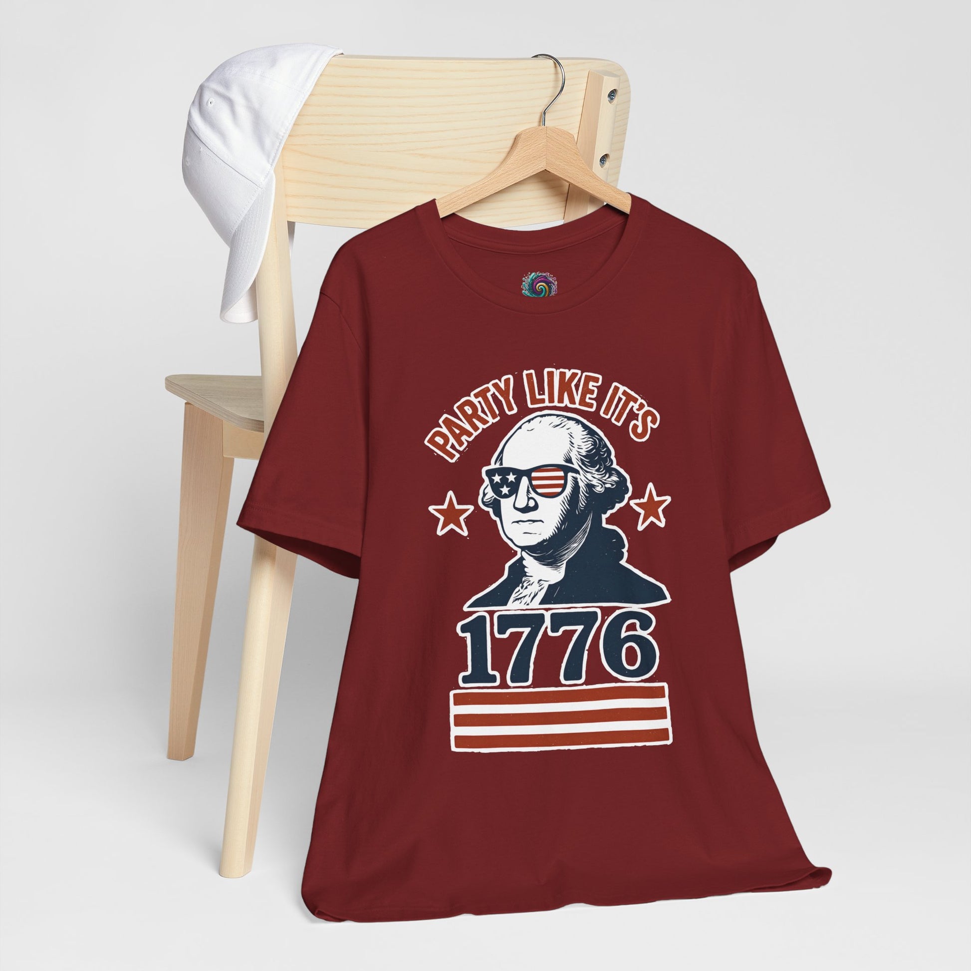Party Like It's 1776 T-Shirt – Funny 4th of July Tee with George Washington Graphic - WhimSpin - https://whimspin.com