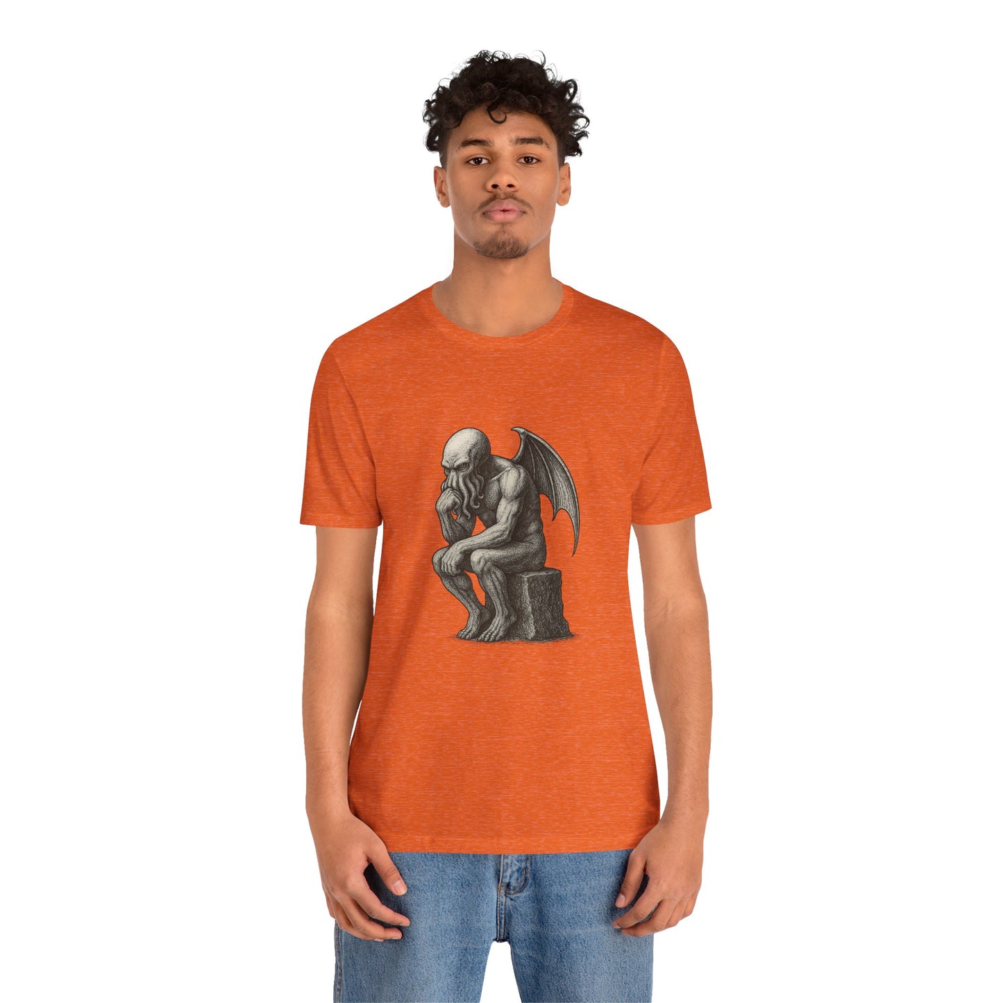 Cthulhu The Thinker Tee – Lovecraftian Parody Shirt