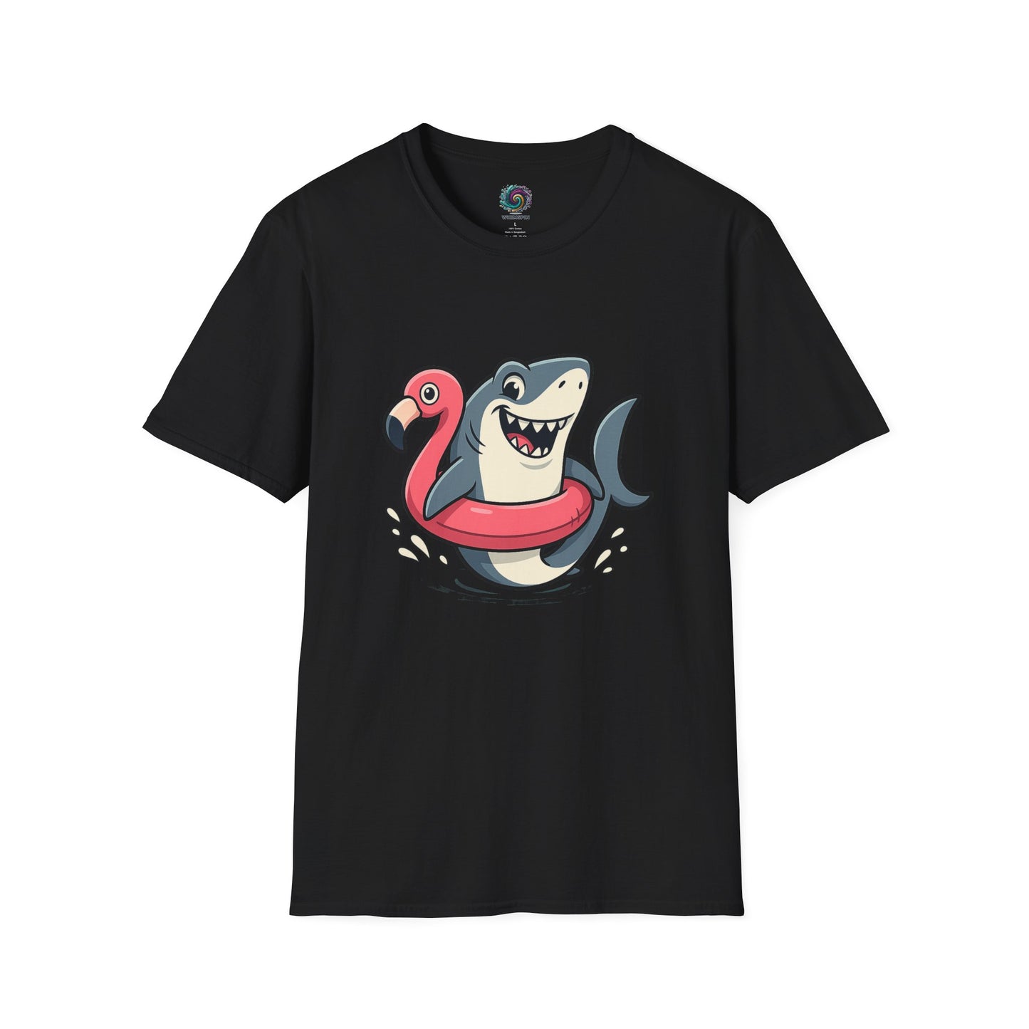 Shark & Flamingo Floatie T-Shirt – Funny Beach & Pool Day Tee