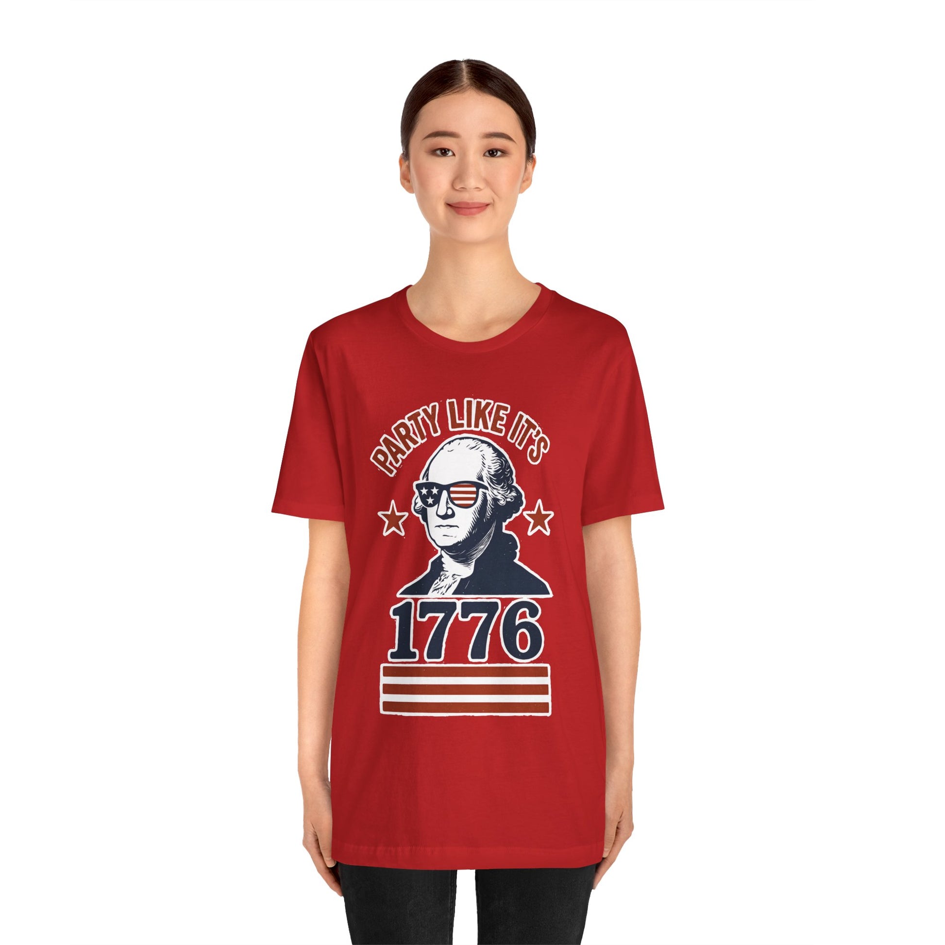 Party Like It's 1776 T-Shirt – Funny 4th of July Tee with George Washington Graphic - WhimSpin - https://whimspin.com