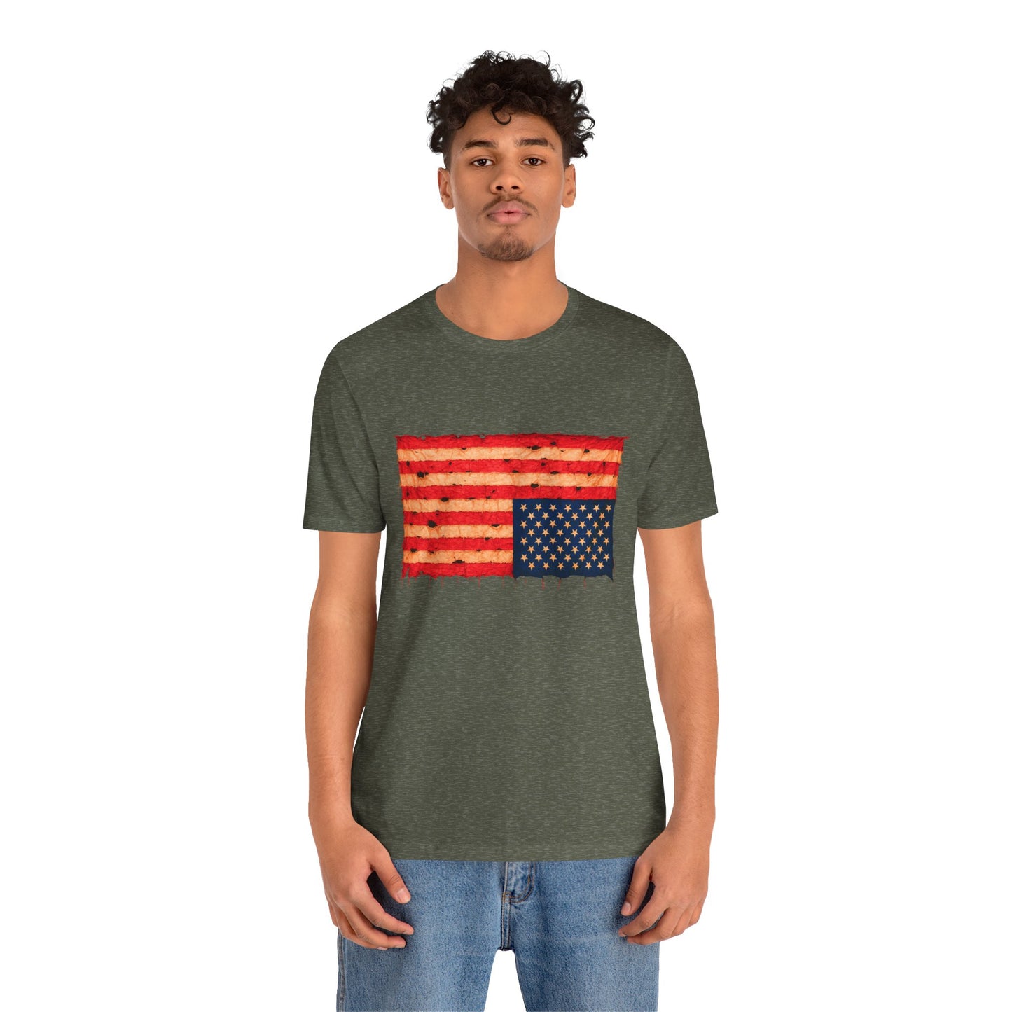 Inverted Flag Distress T-Shirt – Symbolic Upside Down Flag Design