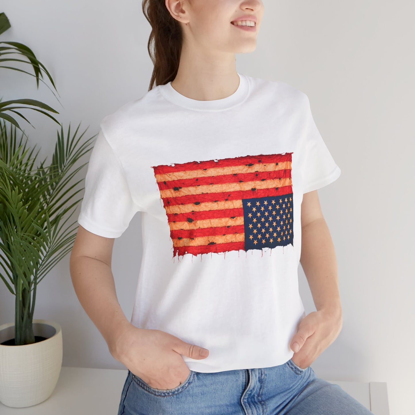 Inverted Flag Distress T-Shirt – Symbolic Upside Down Flag Design
