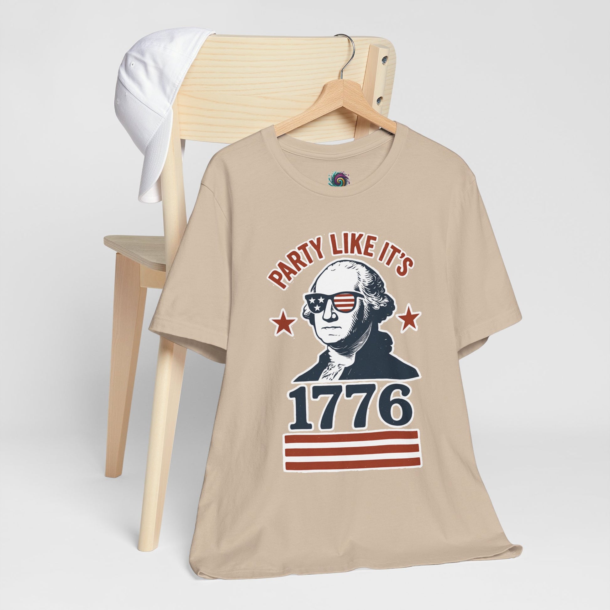 Party Like It's 1776 T-Shirt – Funny 4th of July Tee with George Washington Graphic - WhimSpin - https://whimspin.com